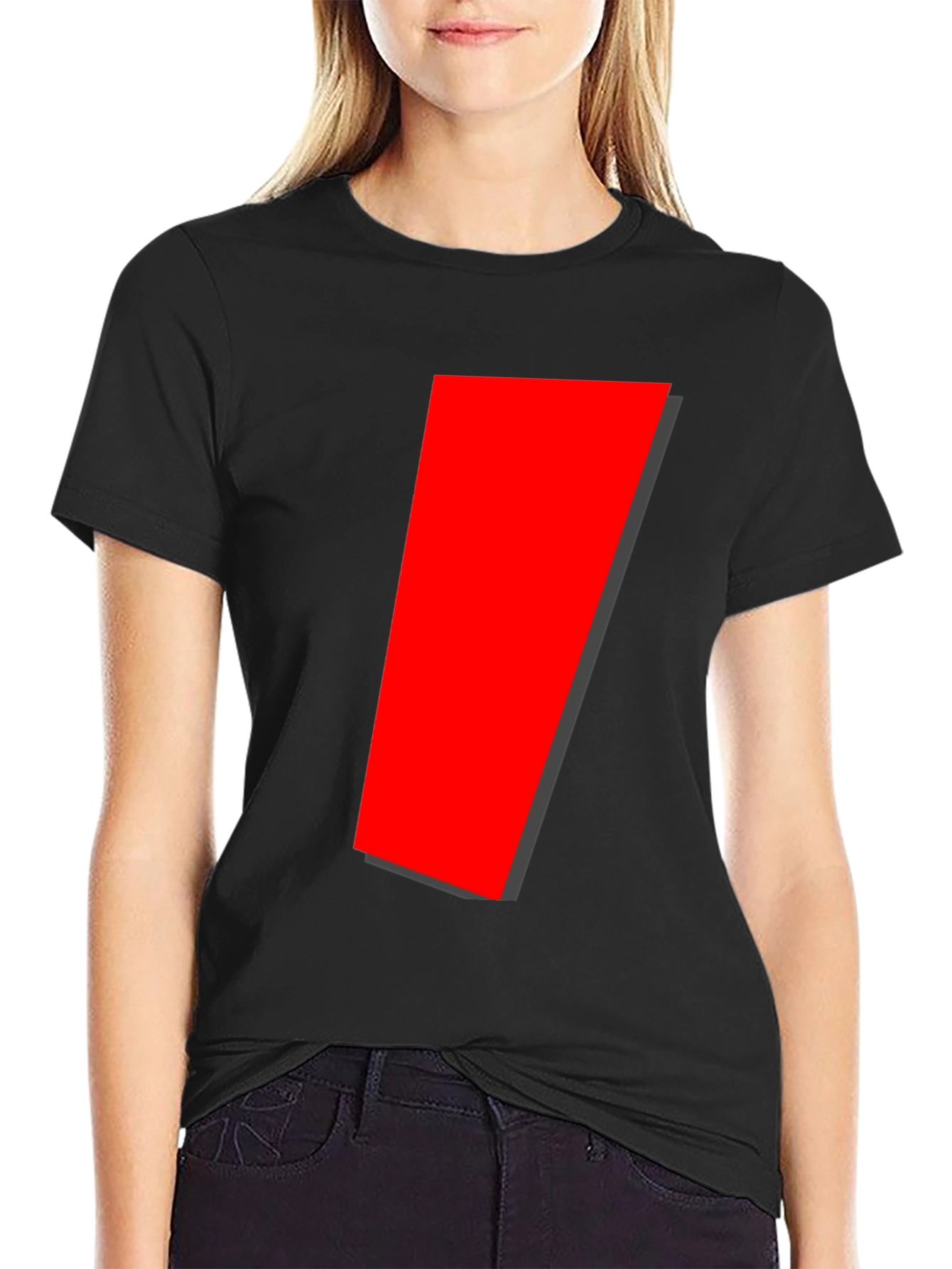 Modern Geometric Red Accent T-Shirt