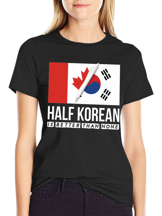 Half Korean T-Shirt - Canada Korea Flag Tee