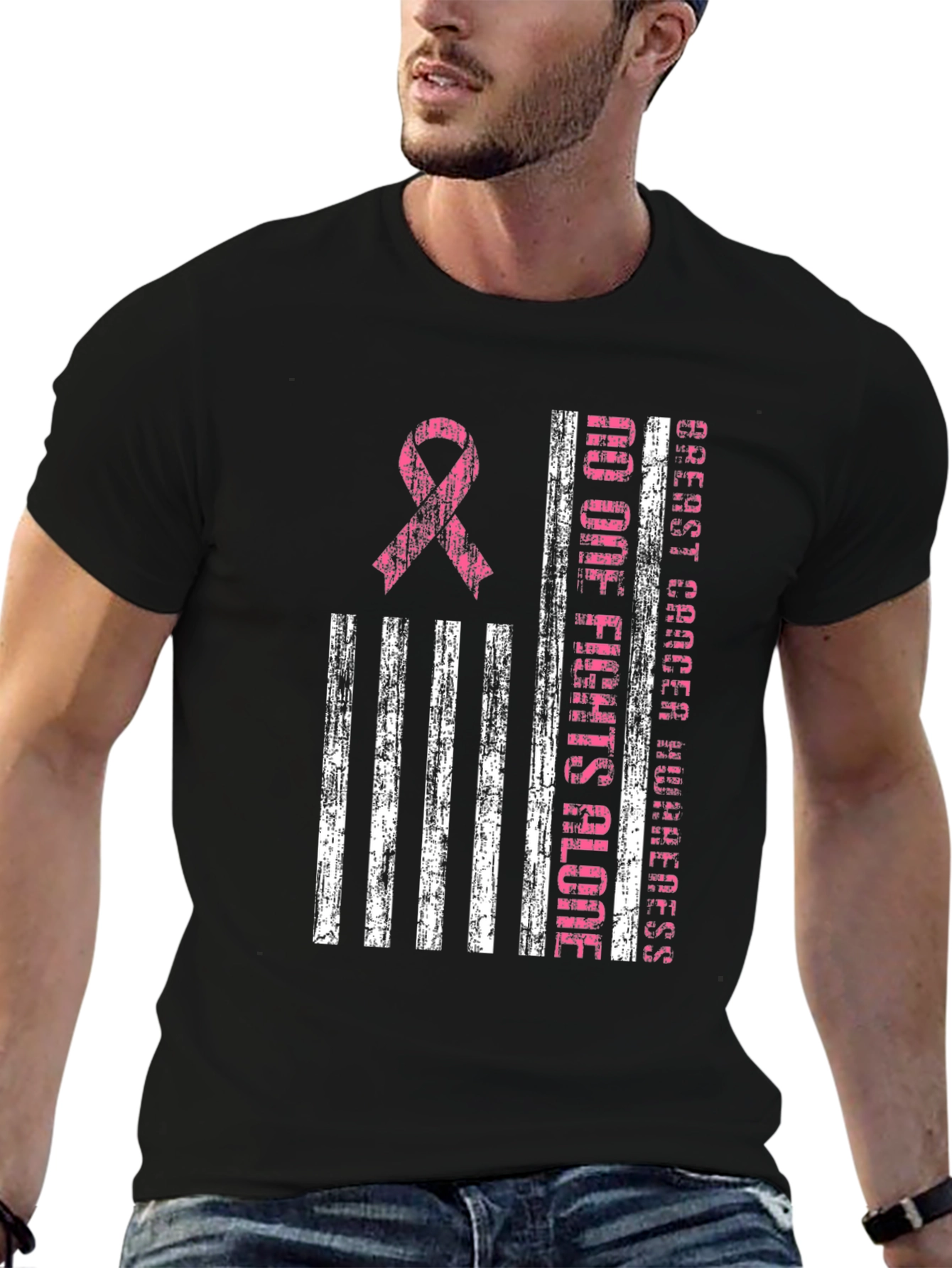 Breast Cancer Awareness Tee - No One Fights Alone