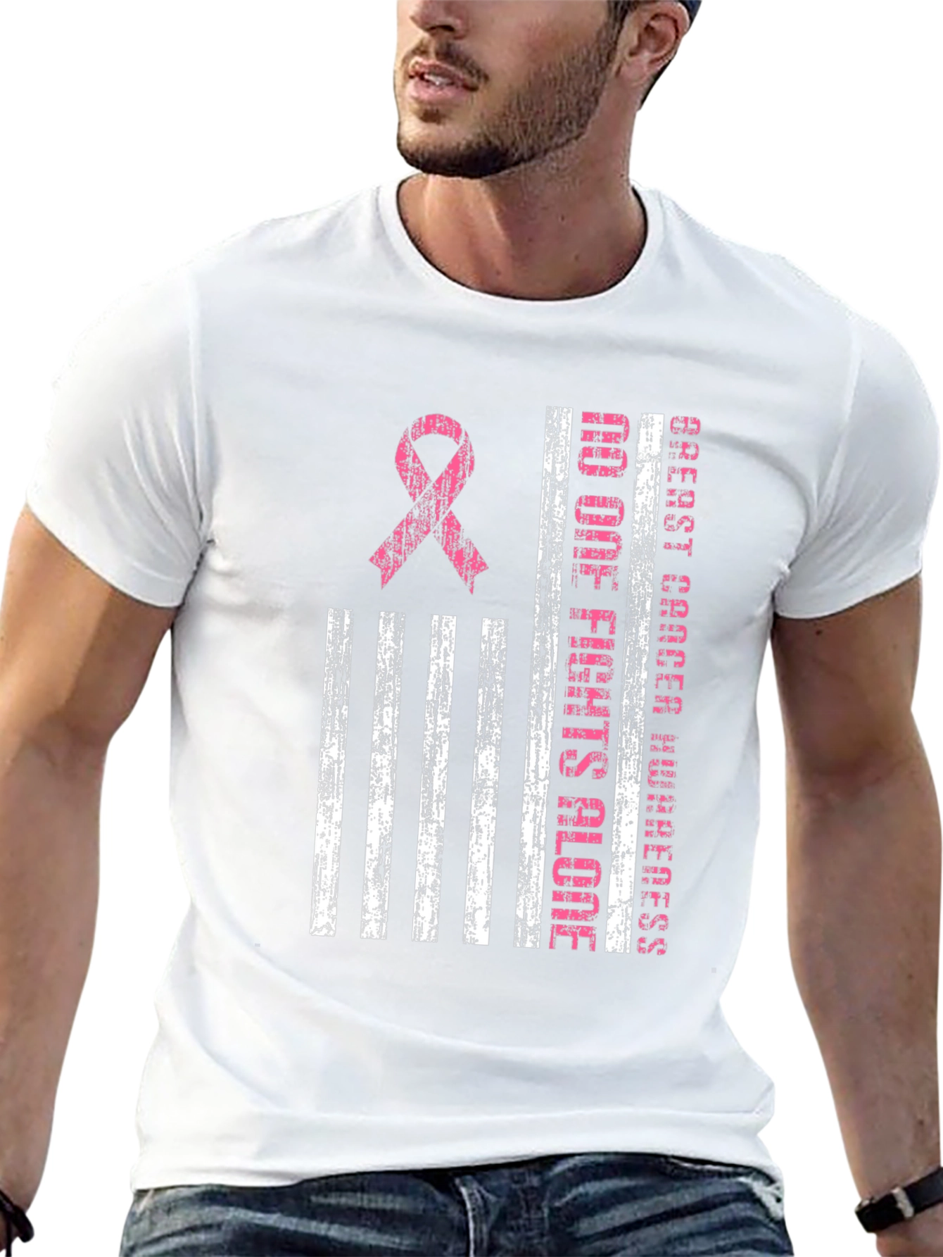 Breast Cancer Awareness Tee - No One Fights Alone