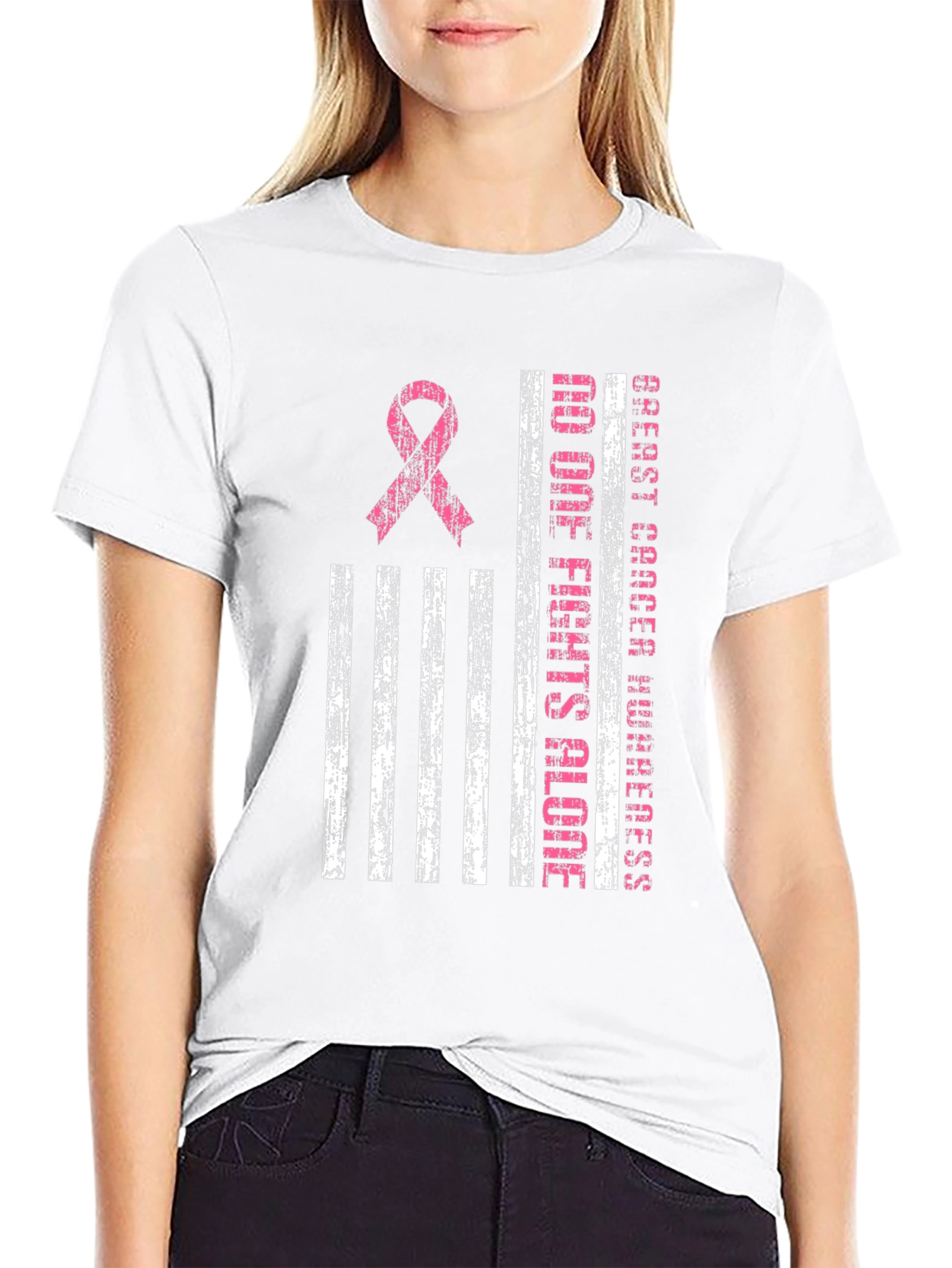 Breast Cancer Awareness Tee - No One Fights Alone