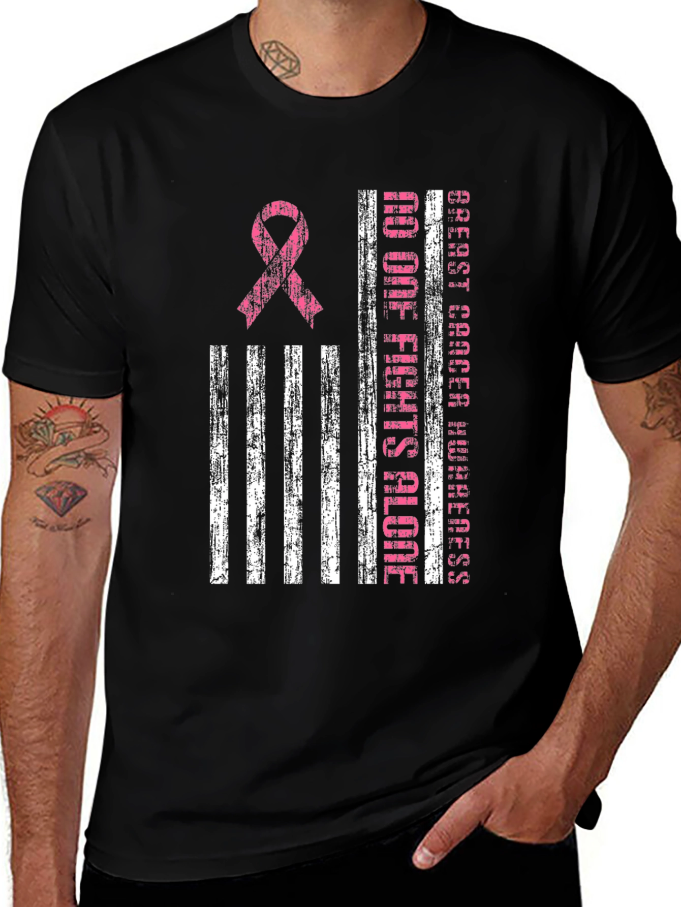 Breast Cancer Awareness Tee - No One Fights Alone