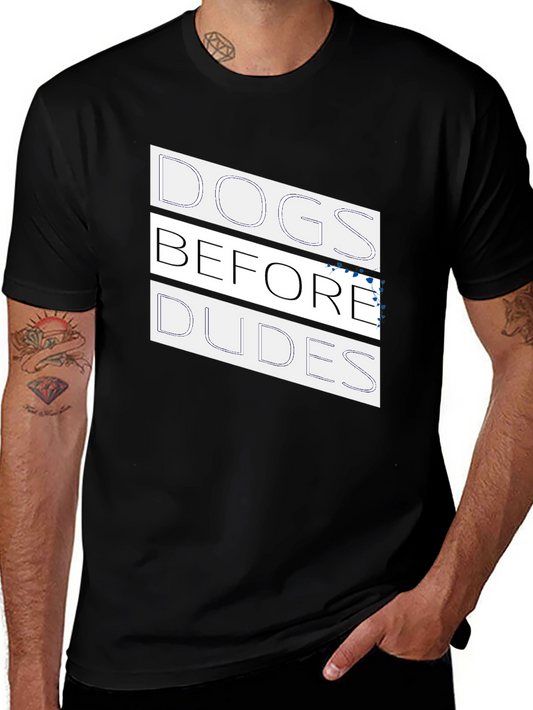 Dogs Before Dudes Graphic Tee - Black Casual T-Shirt