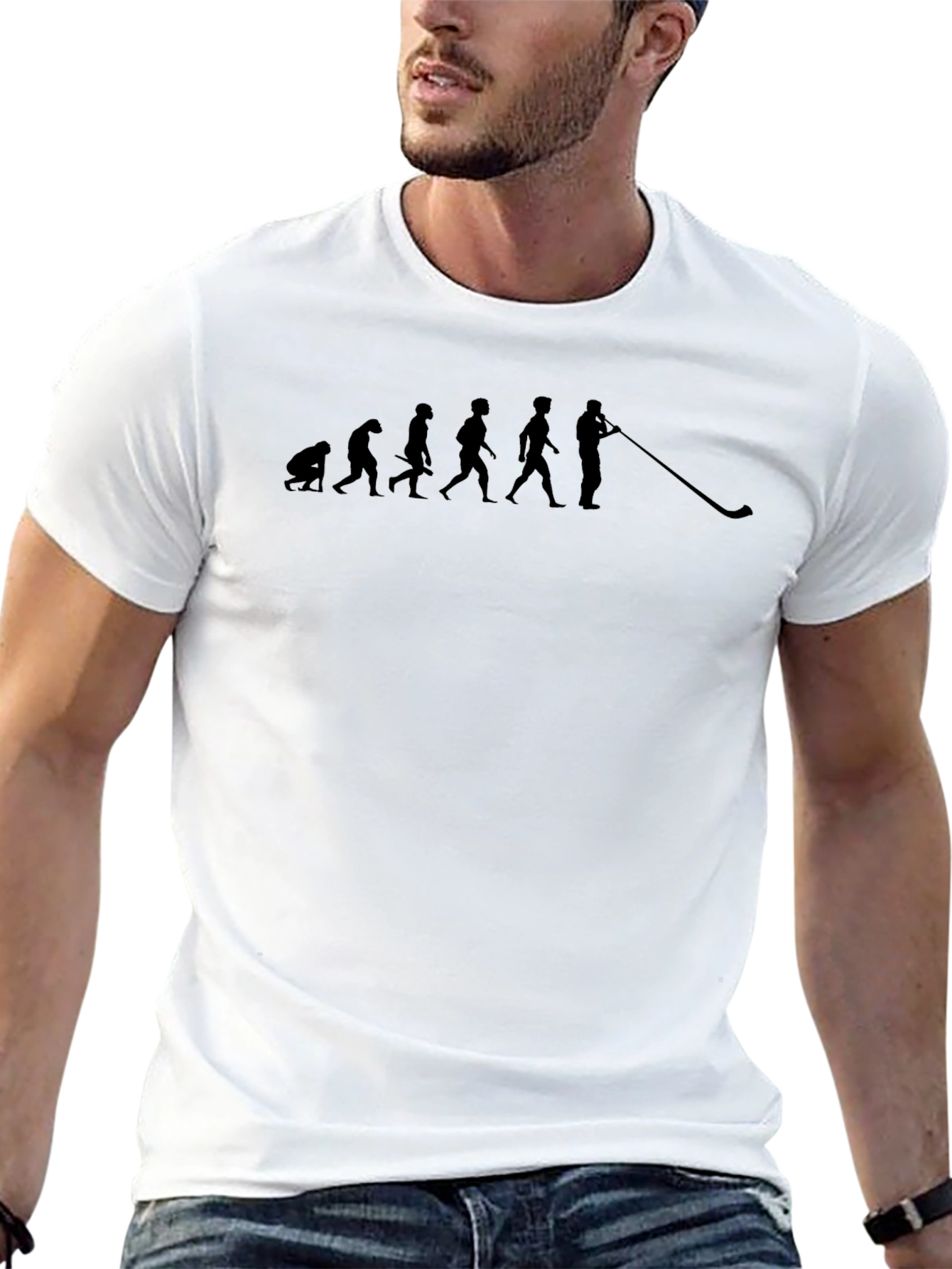 Evolution of Alphorn Player Black T-Shirt