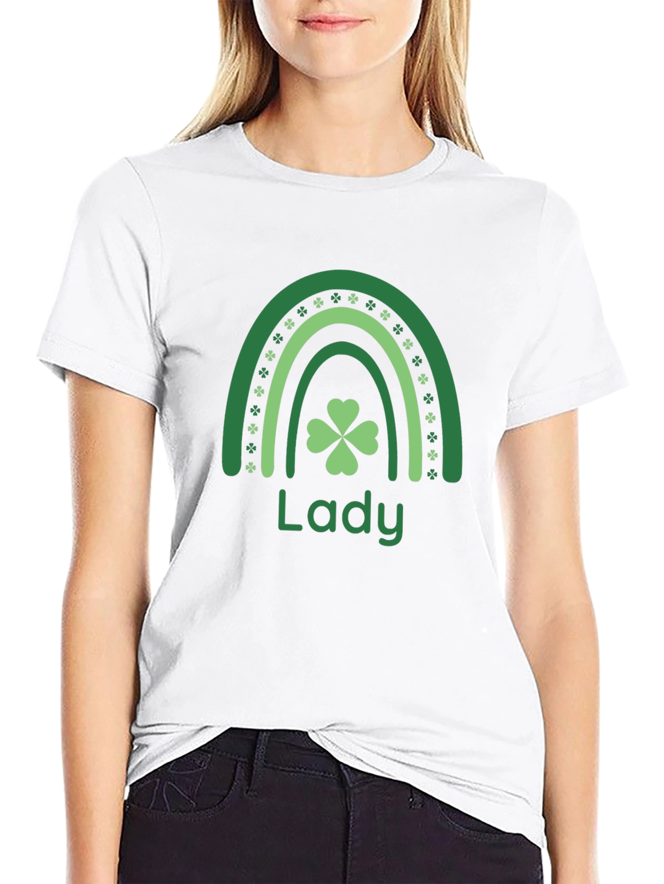 St. Patricks Day Shamrock Lady T-Shirt