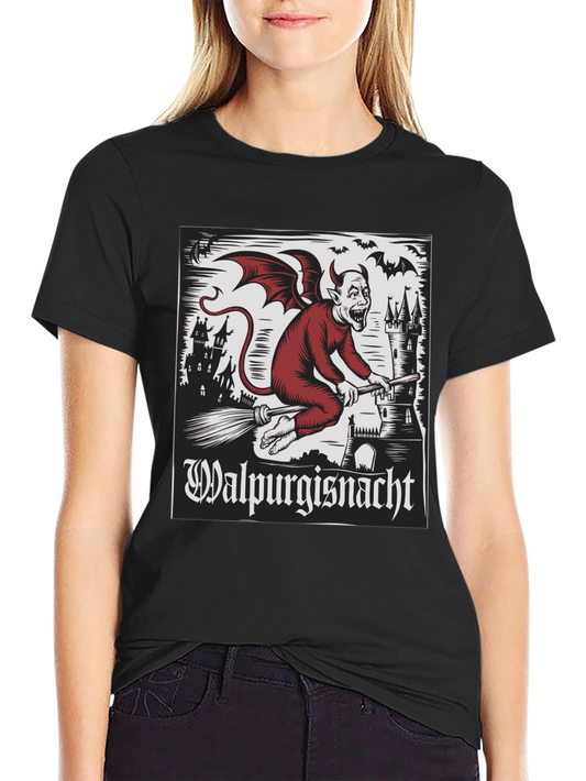 Walpurgisnacht Graphic Tee - Devil on Broomstick