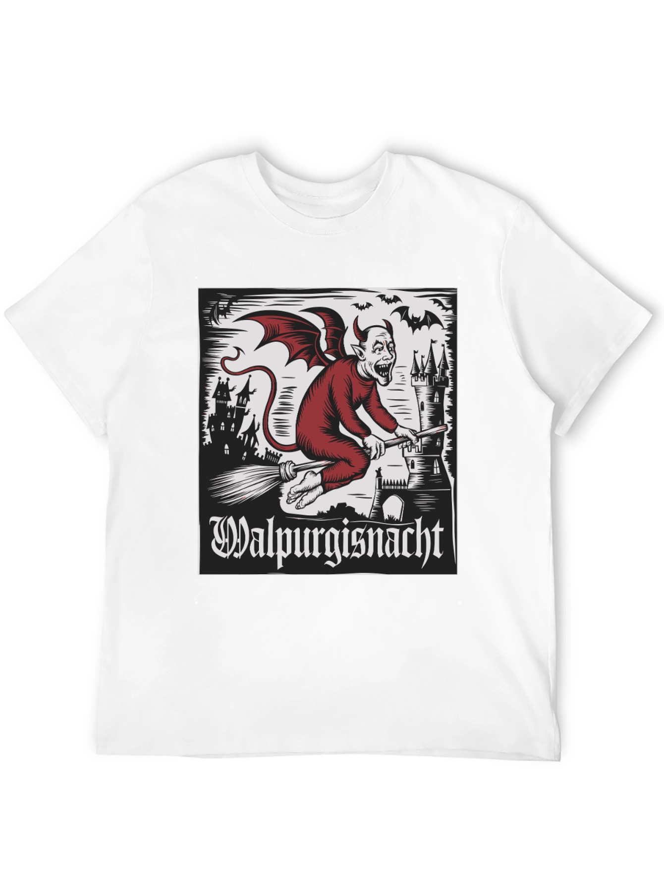 Walpurgisnacht Graphic Tee - Devil on Broomstick