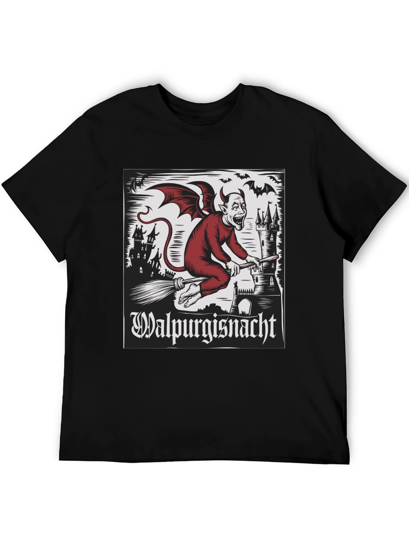 Walpurgisnacht Graphic Tee - Devil on Broomstick