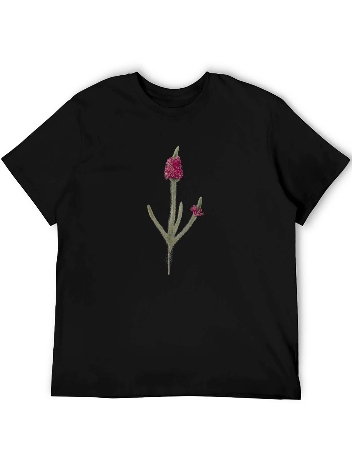 Botanical Print Black T-Shirt