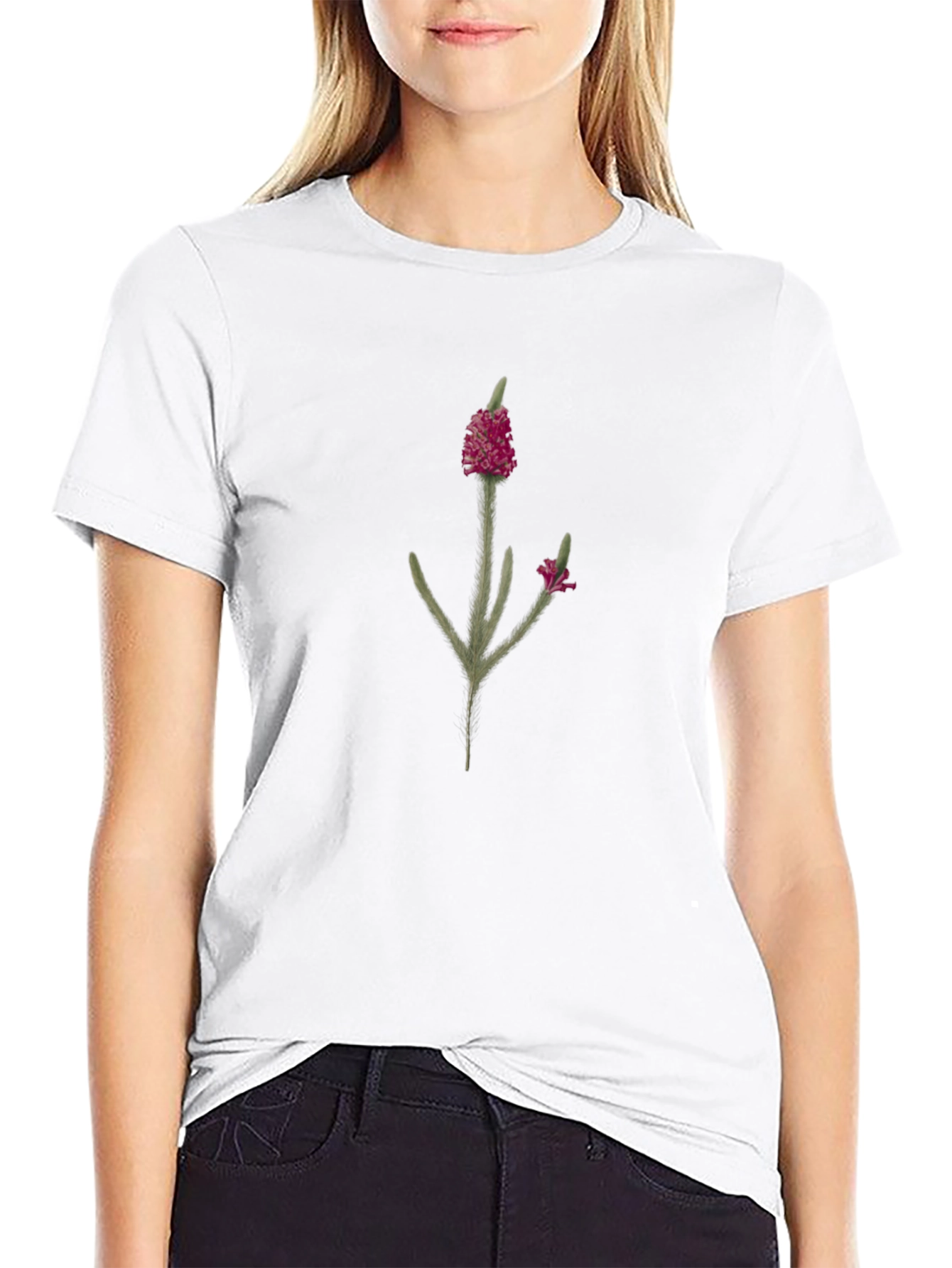 Botanical Print Black T-Shirt