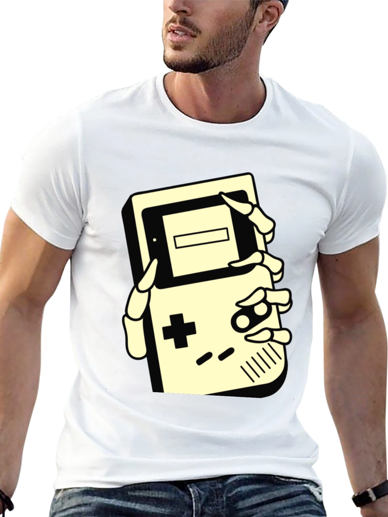 Retro Gamer Tee - Skeleton Hand Game Boy