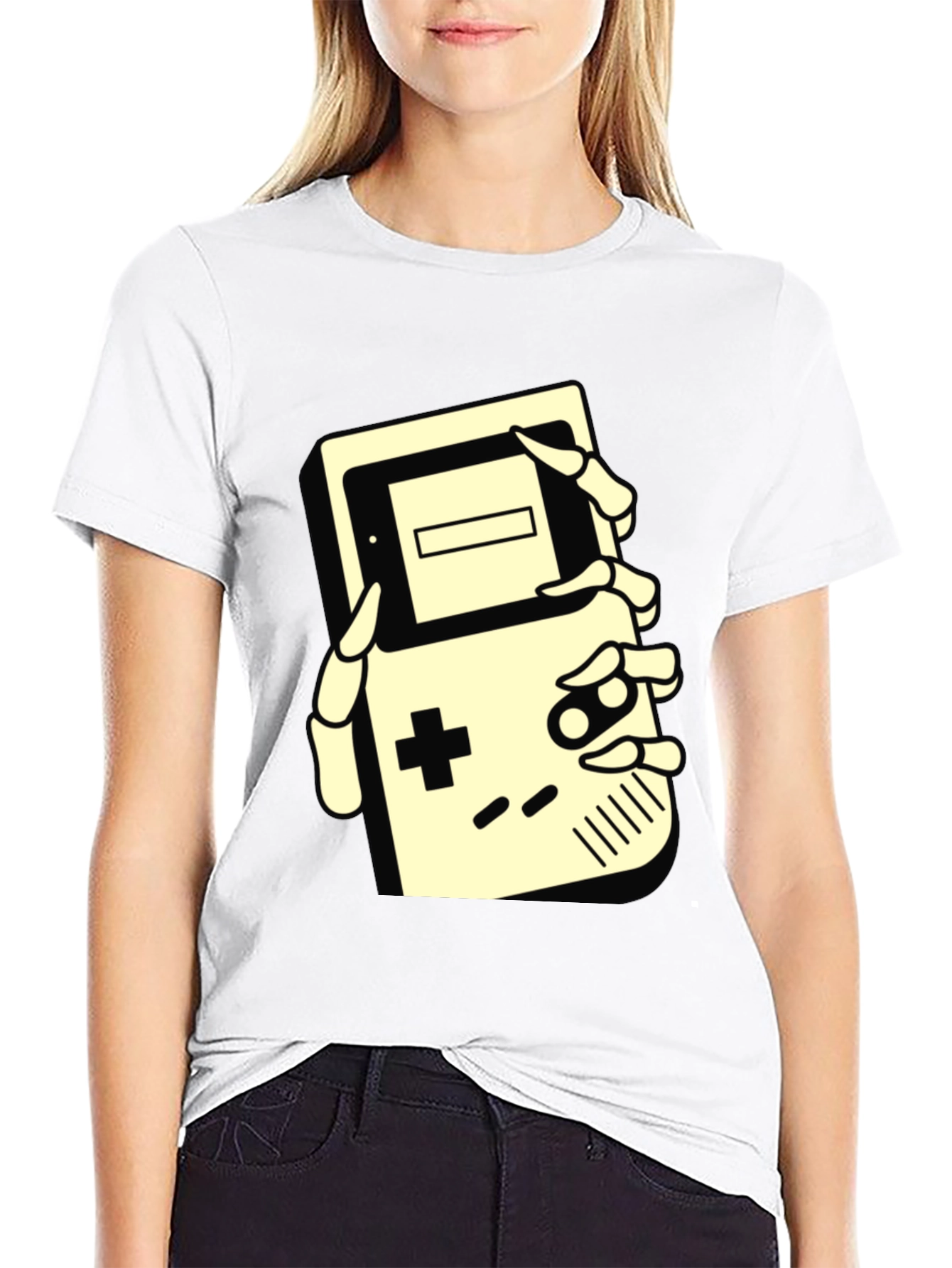 Retro Gamer Tee - Skeleton Hand Game Boy