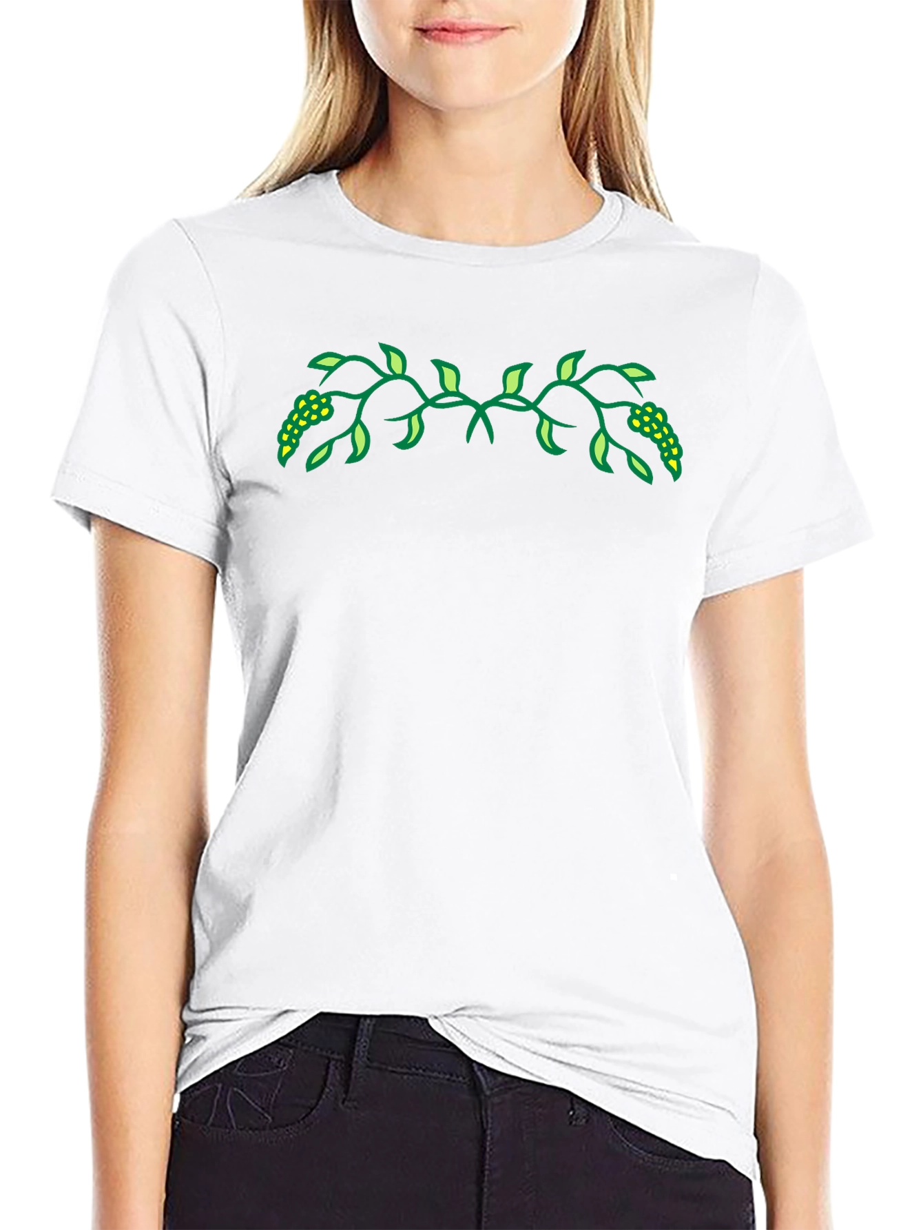 Nature Vine Graphic Black Tee