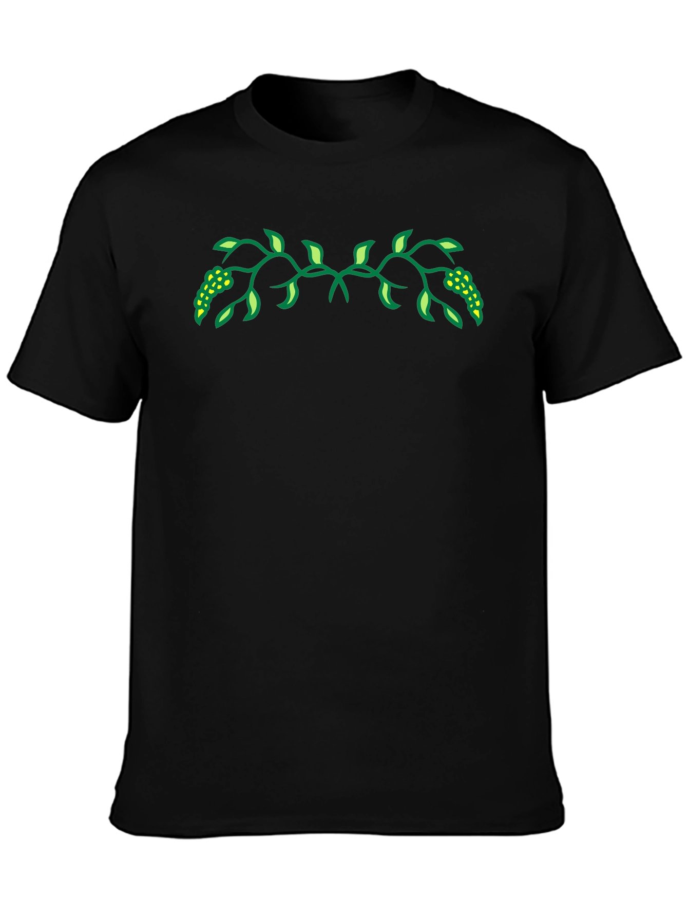 Nature Vine Graphic Black Tee