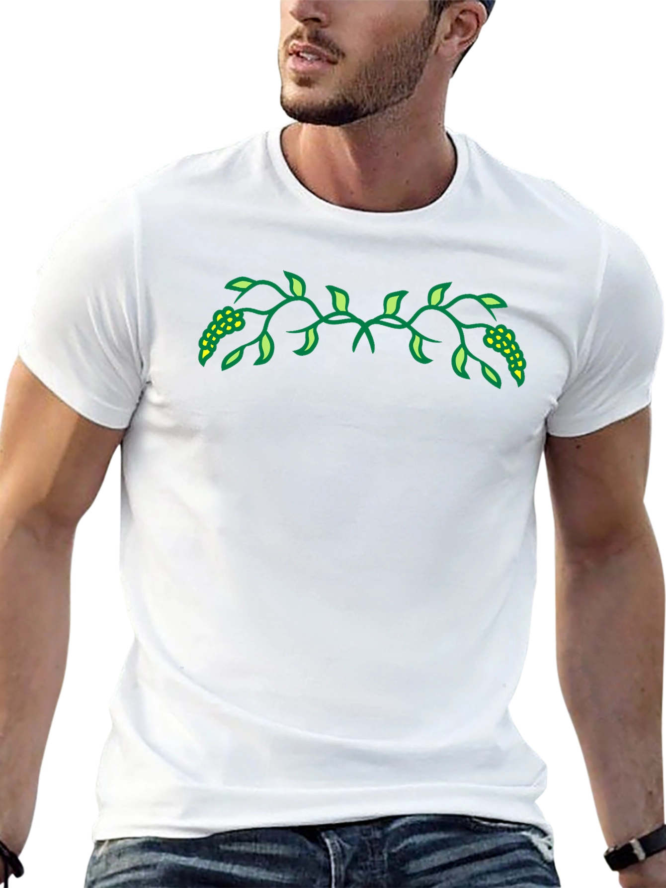 Nature Vine Graphic Black Tee