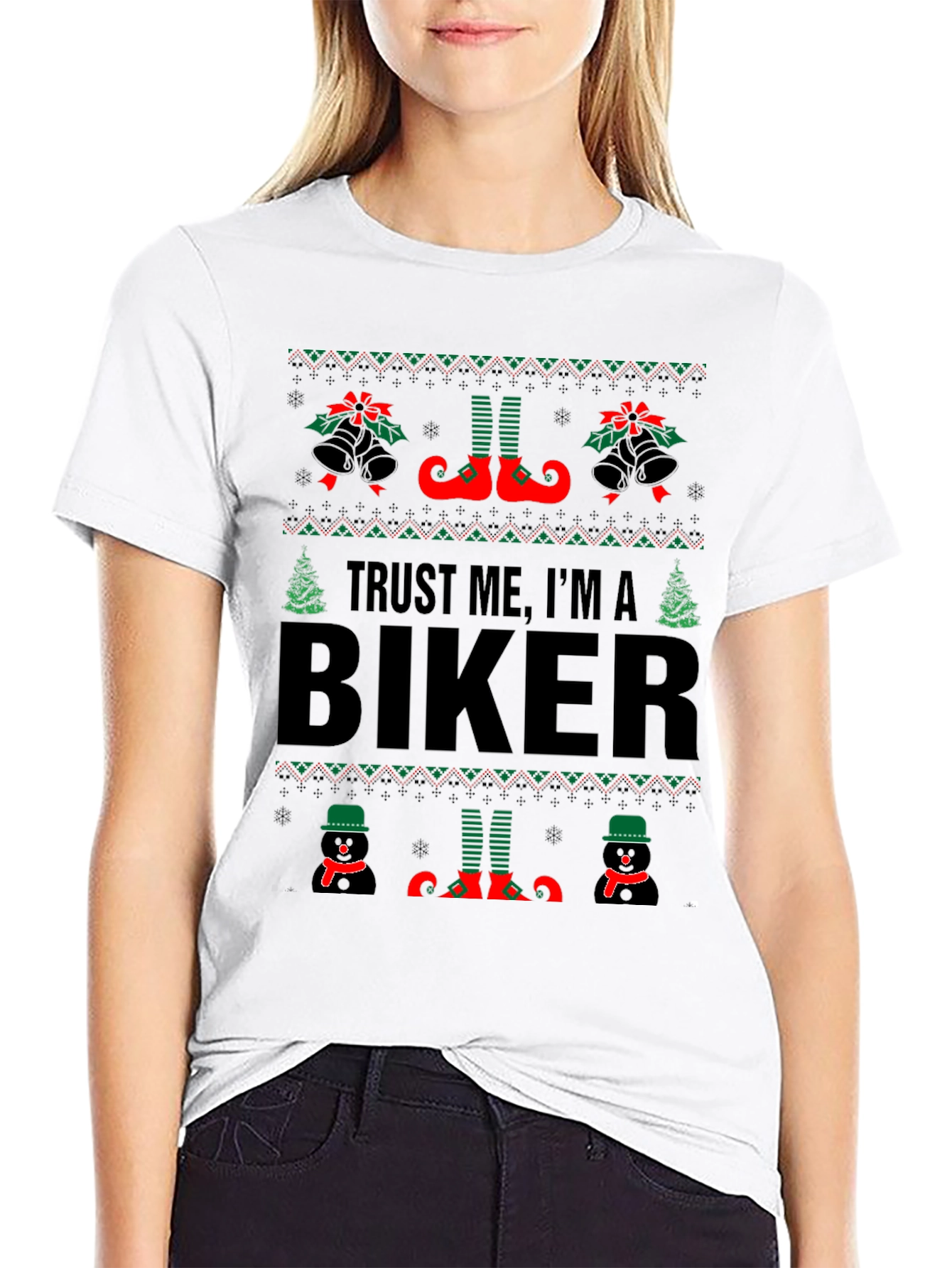 Trust Me Im A Biker Ugly Christmas Sweater T-Shirt