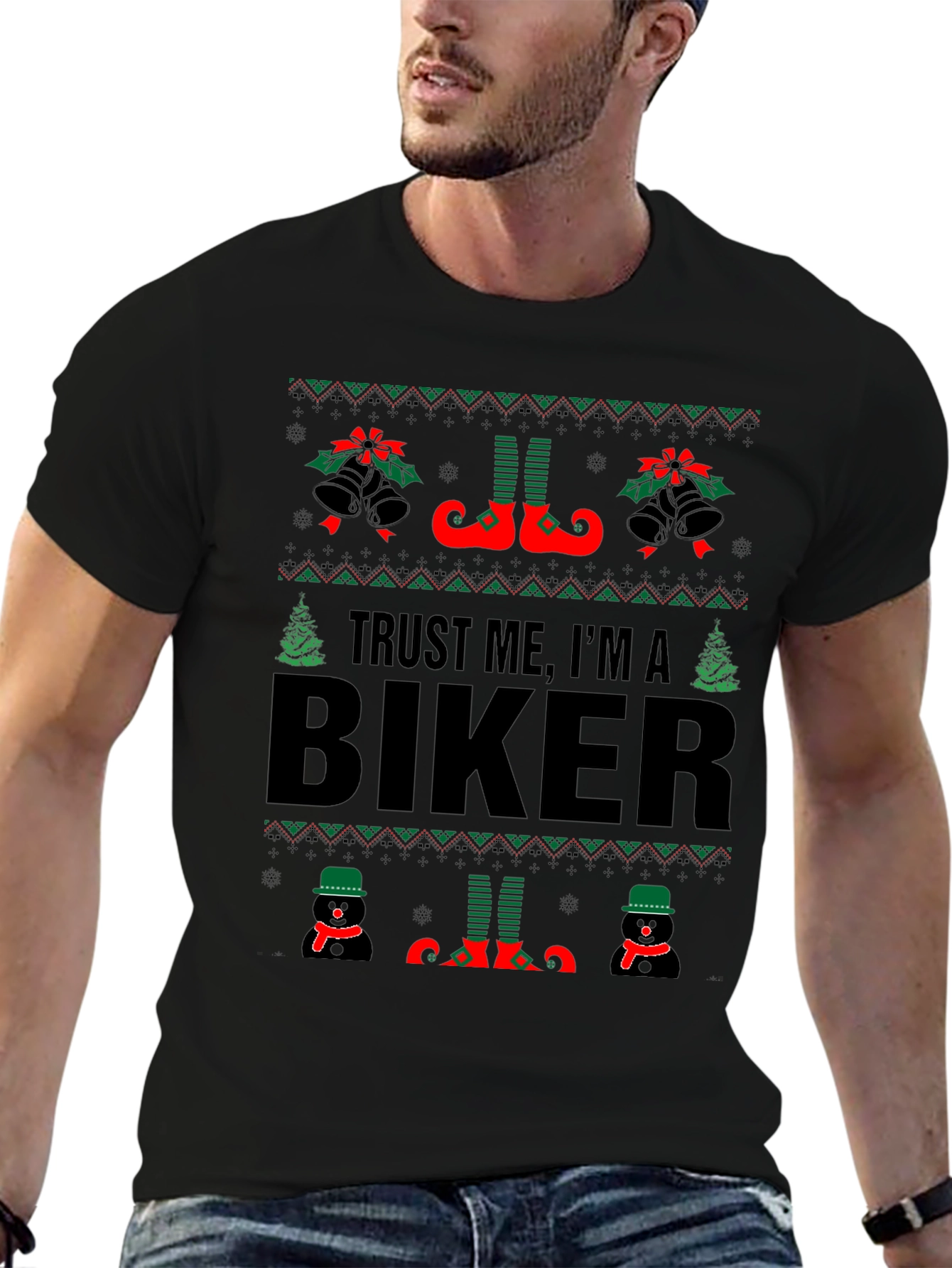 Trust Me Im A Biker Ugly Christmas Sweater T-Shirt