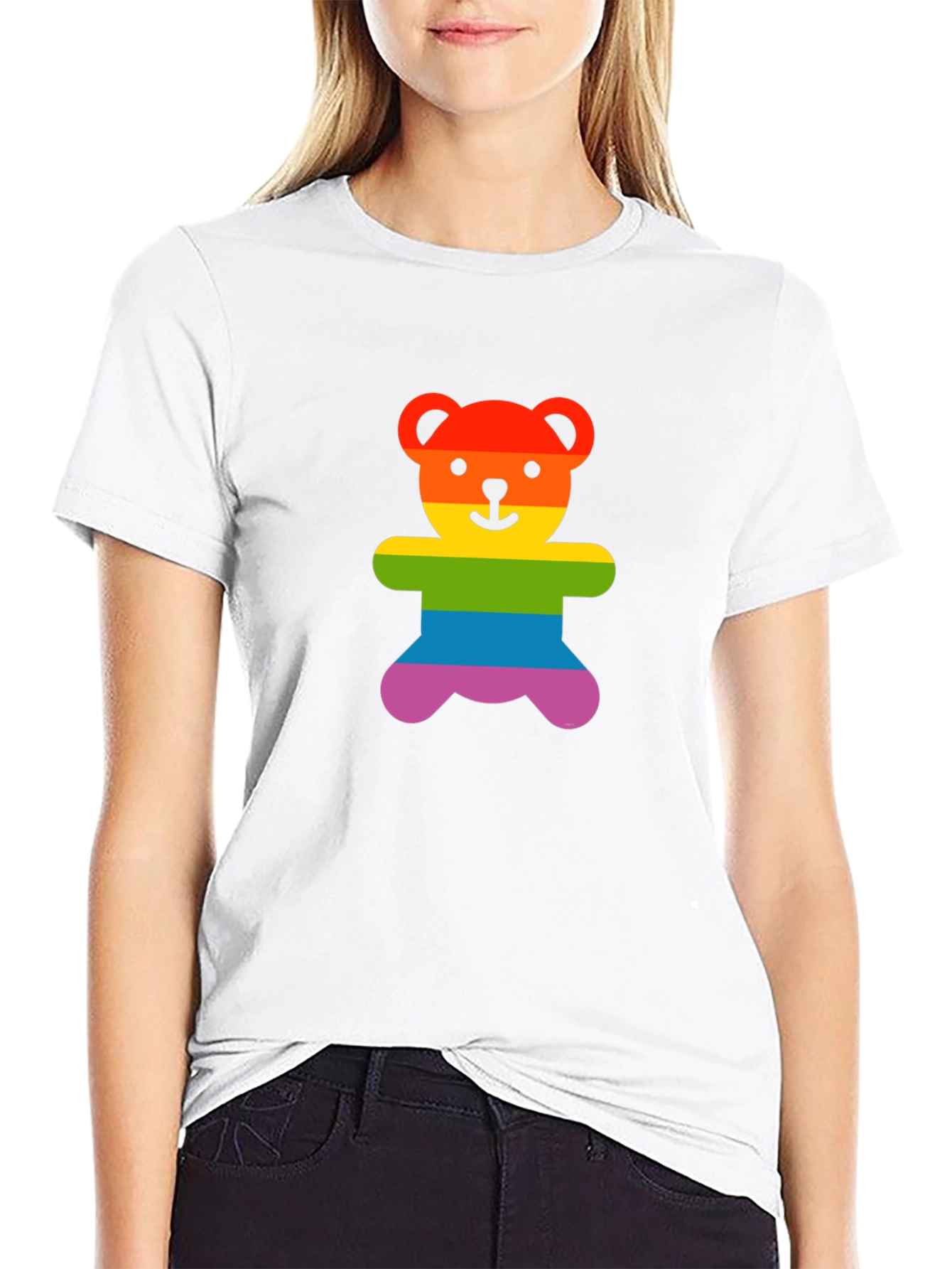 Rainbow Teddy Bear Graphic Tee - Pride Shirt