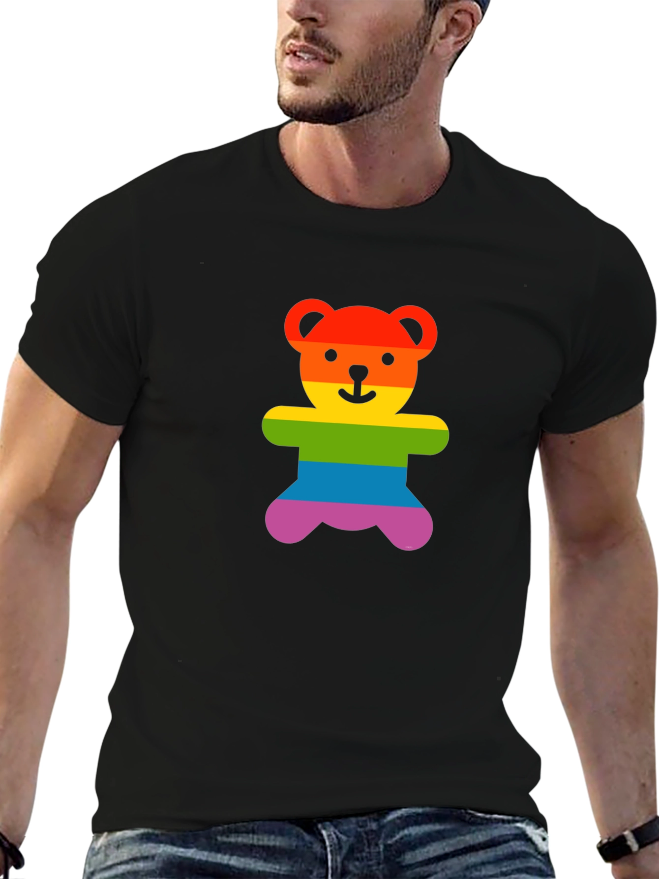 Rainbow Teddy Bear Graphic Tee - Pride Shirt