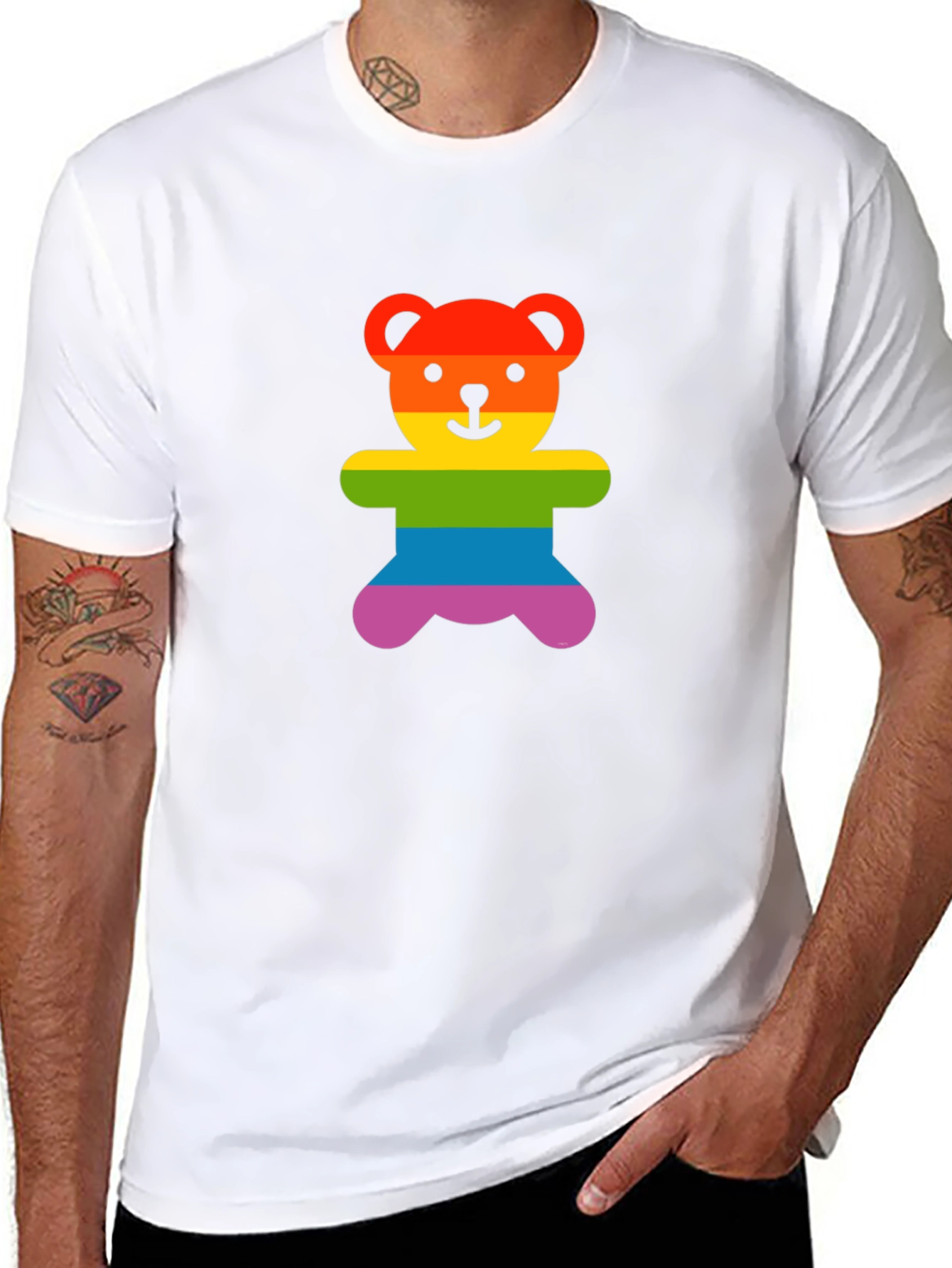 Rainbow Teddy Bear Graphic Tee - Pride Shirt