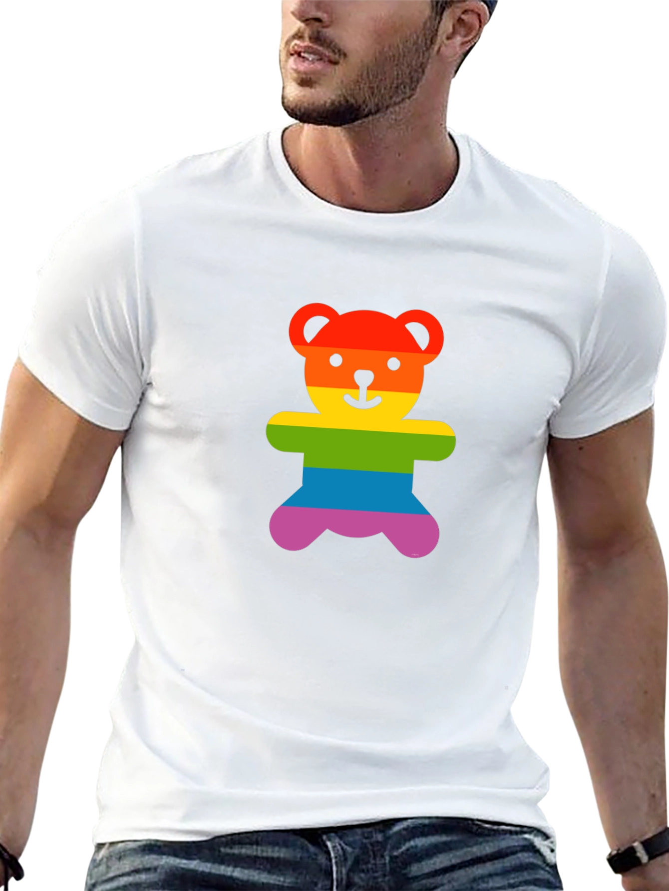 Rainbow Teddy Bear Graphic Tee - Pride Shirt