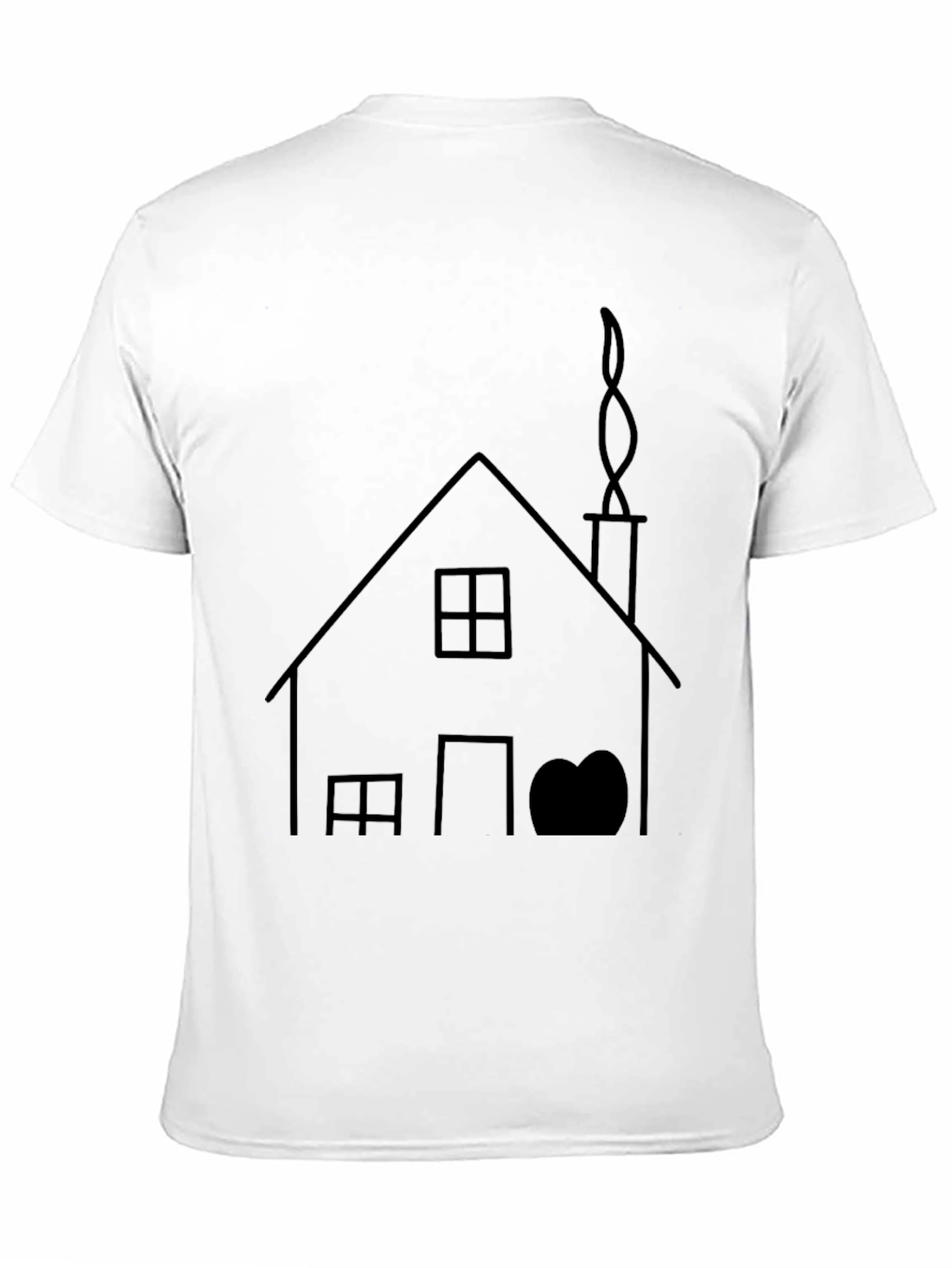 House Graphic Tee - Black Cotton T-Shirt