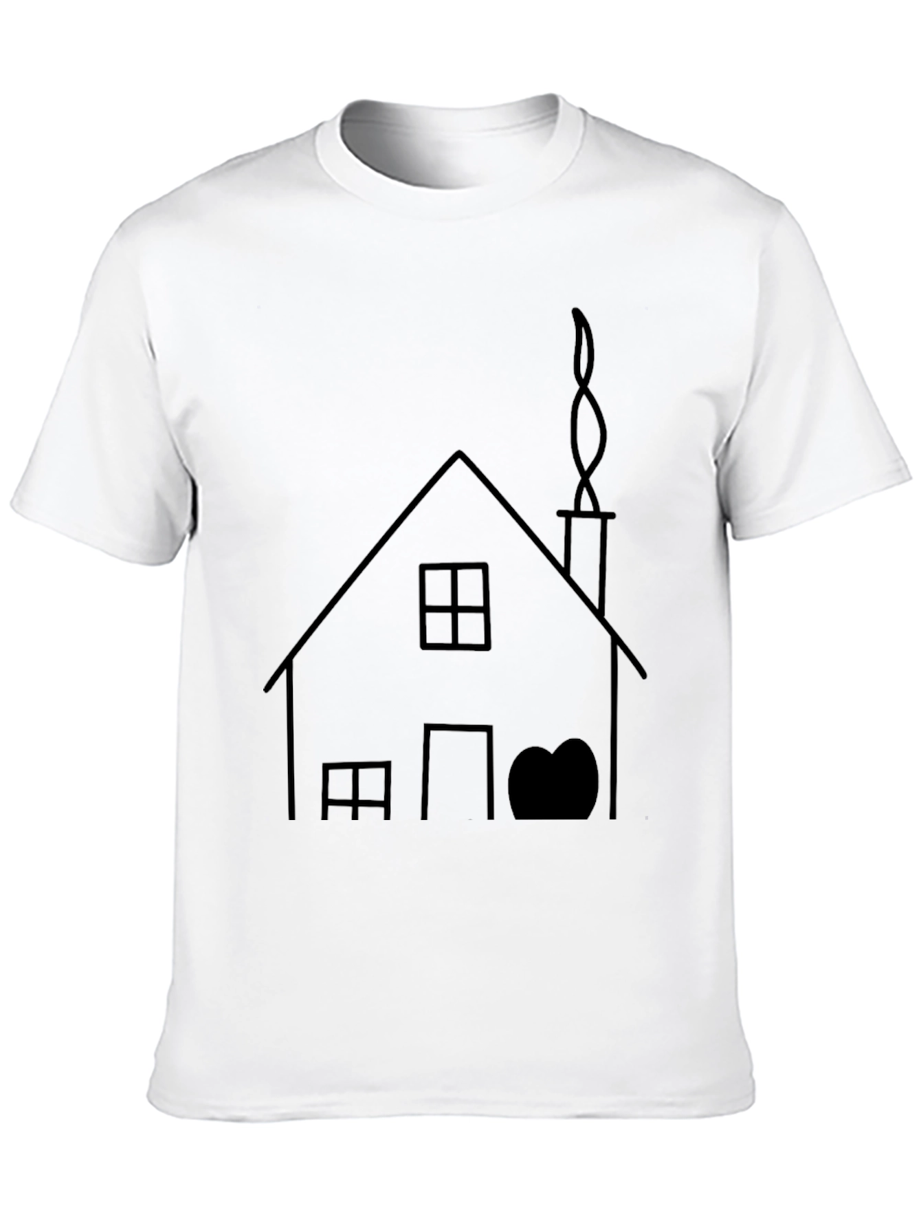 House Graphic Tee - Black Cotton T-Shirt