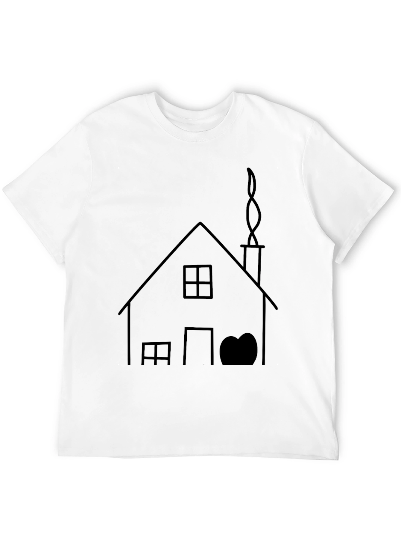 House Graphic Tee - Black Cotton T-Shirt