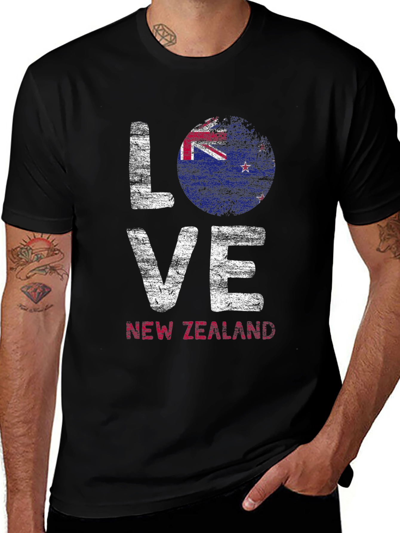 Love New Zealand Flag Graphic Tee