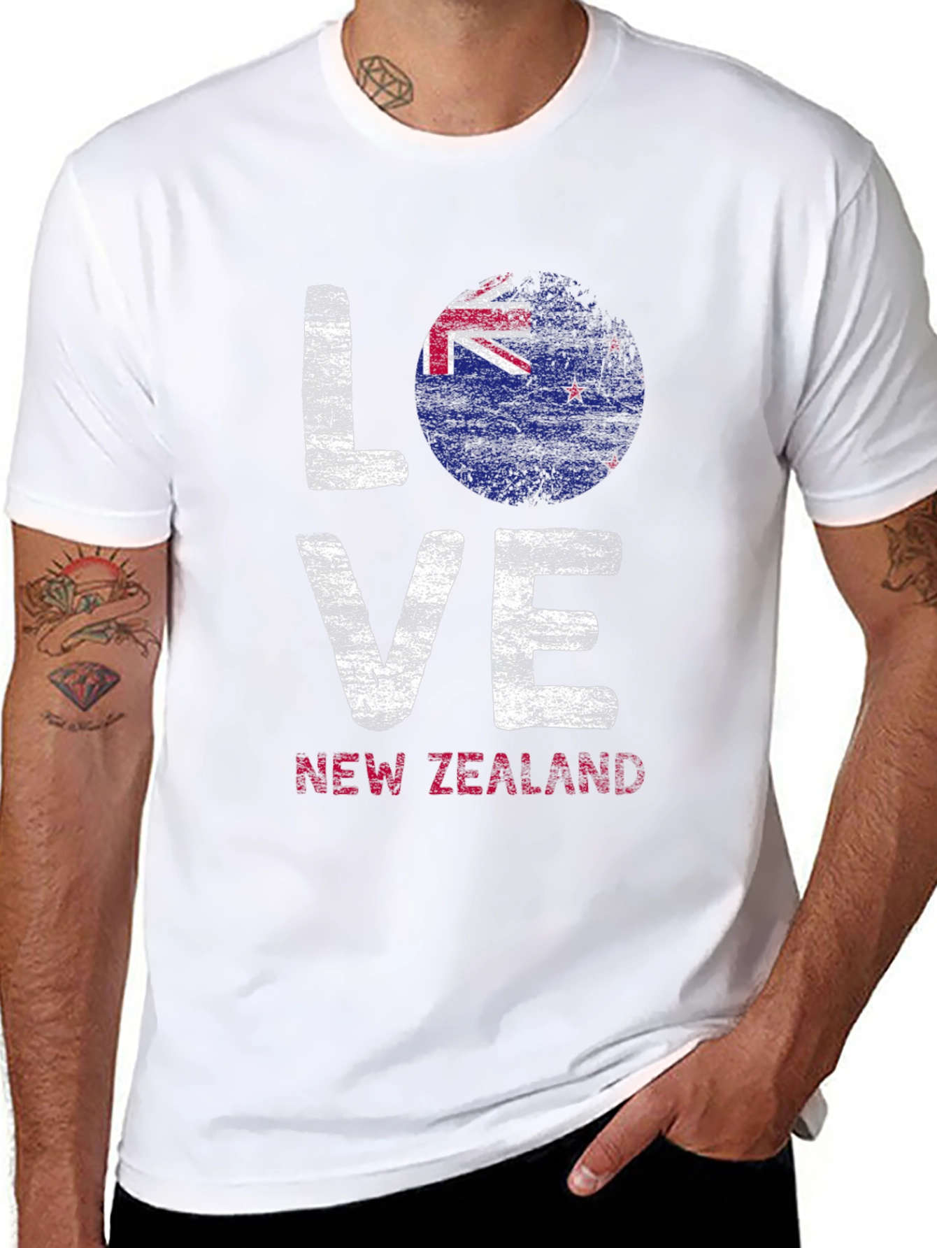 Love New Zealand Flag Graphic Tee