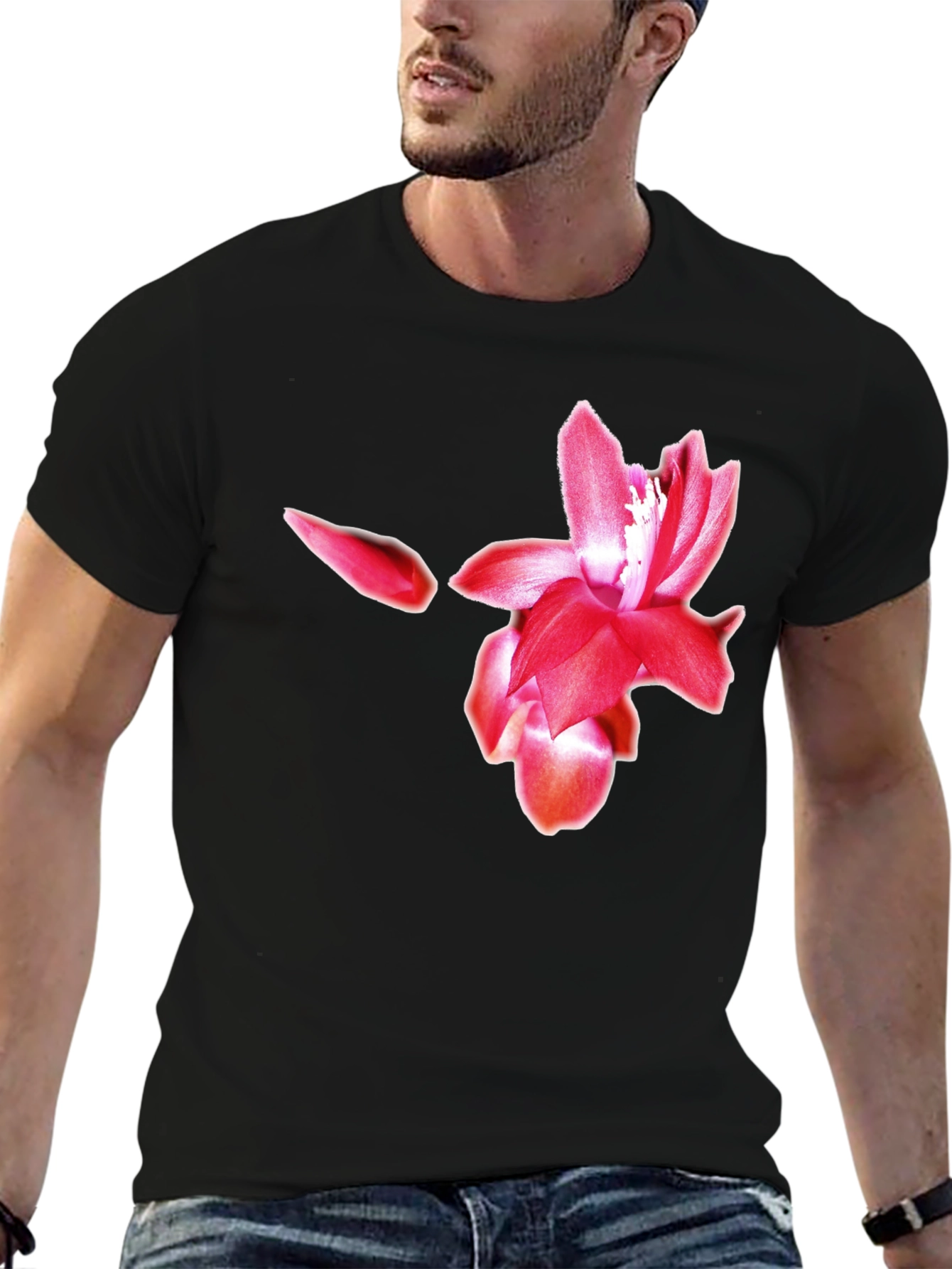Floral Graphic Black T-Shirt
