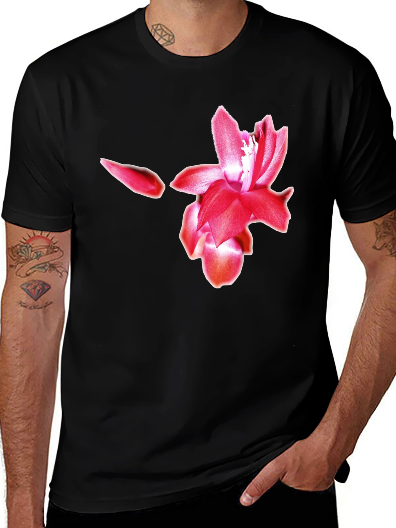 Floral Graphic Black T-Shirt