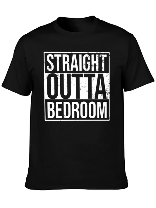 Straight Outta Bedroom Black Graphic Tee