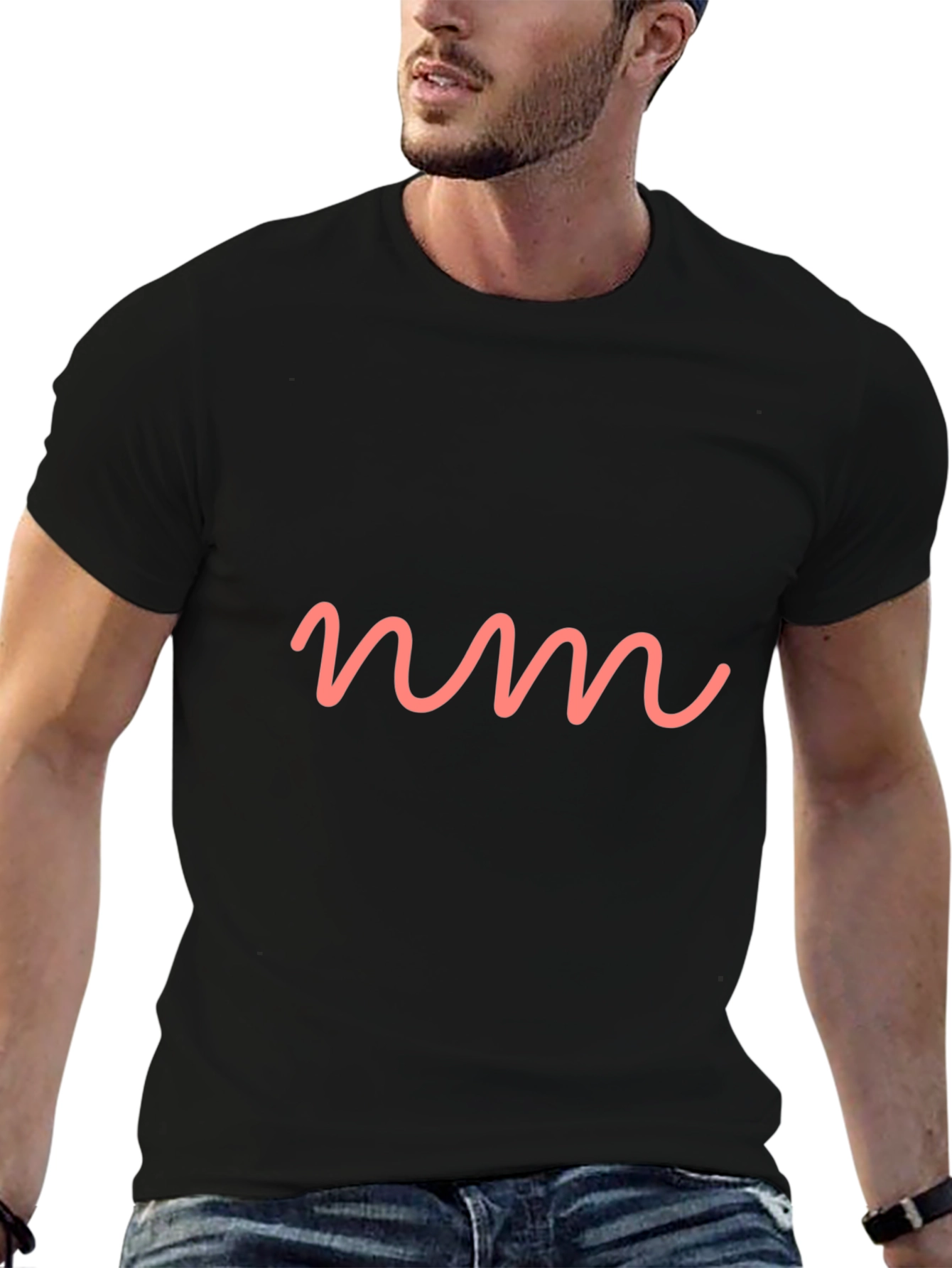 Modern Graphic Tee - Pink NM Wave Design