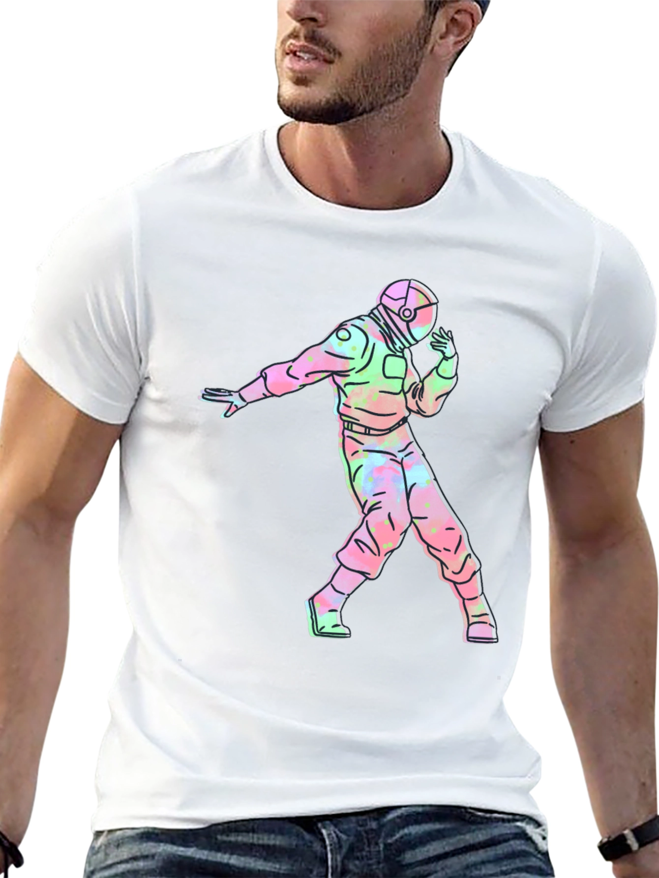 Astronaut Tie-Dye Graphic T-Shirt