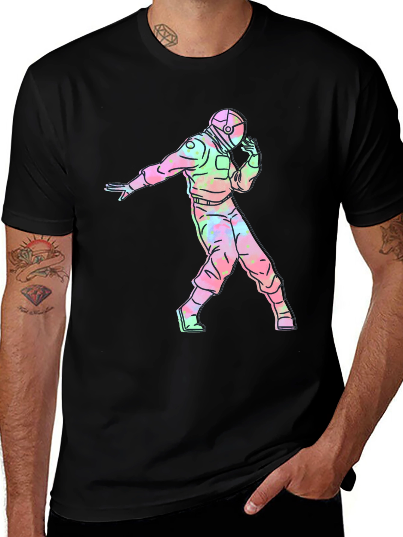 Astronaut Tie-Dye Graphic T-Shirt