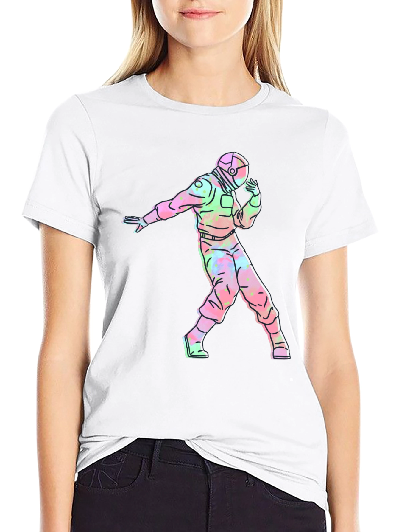 Astronaut Tie-Dye Graphic T-Shirt