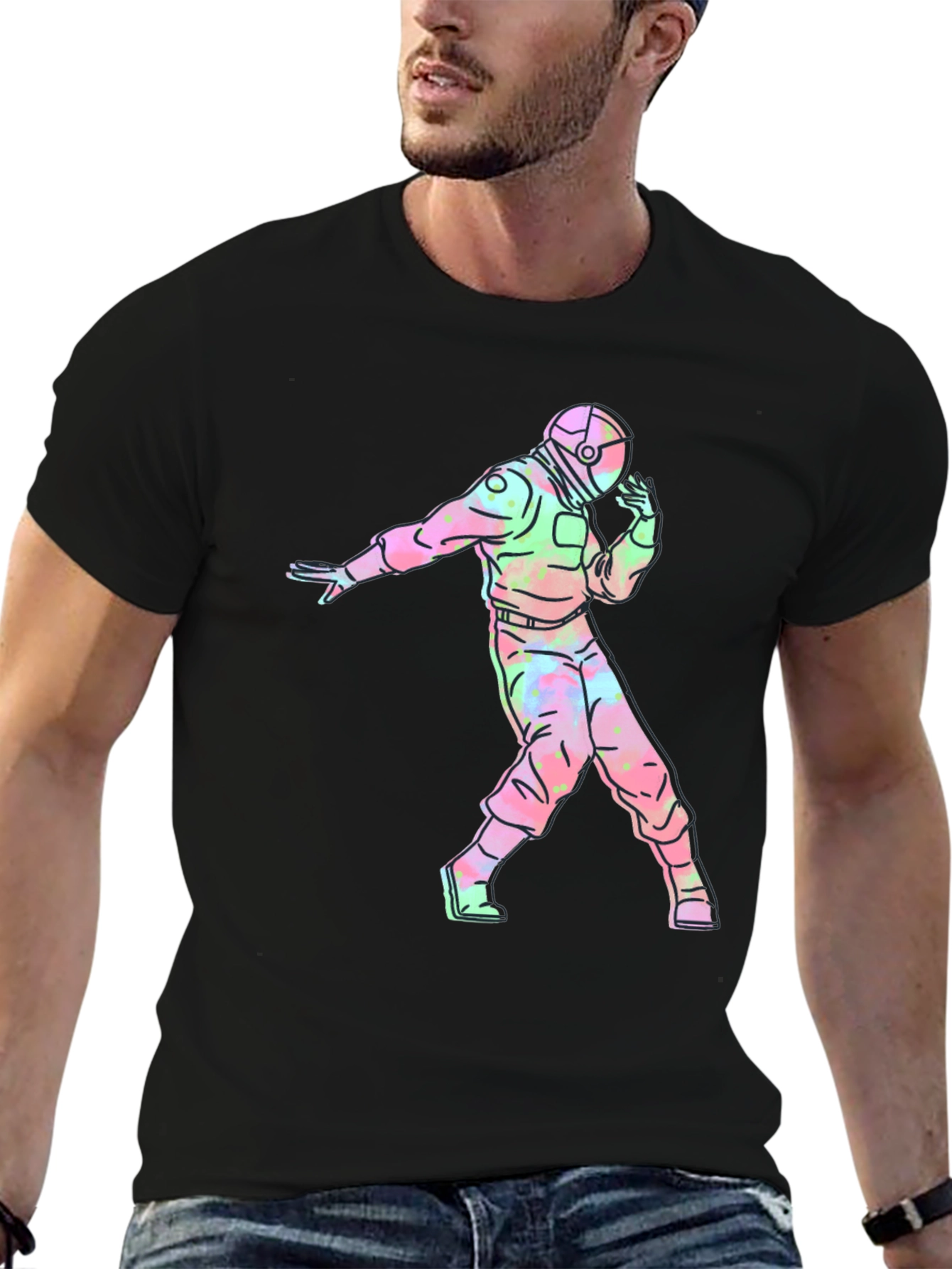 Astronaut Tie-Dye Graphic T-Shirt