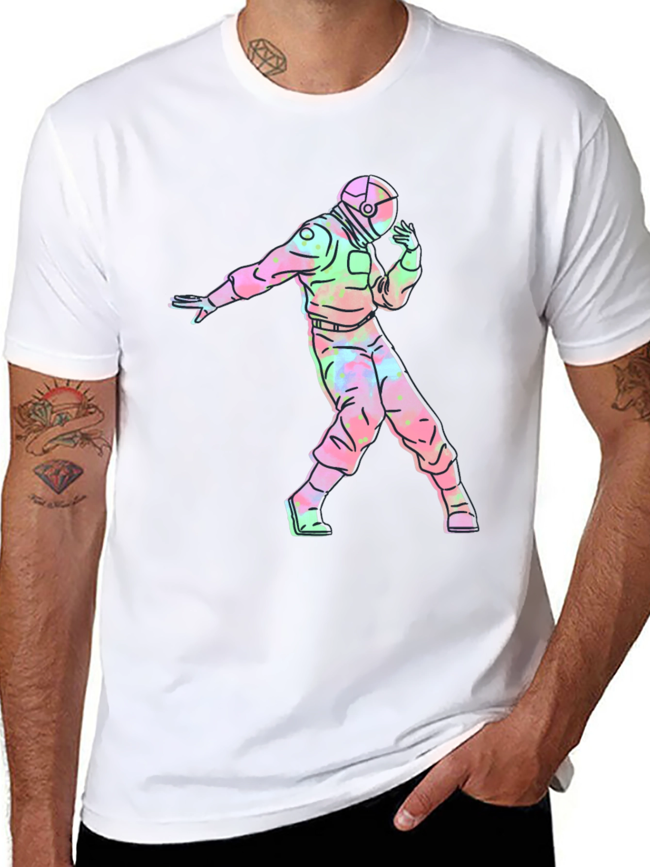 Astronaut Tie-Dye Graphic T-Shirt