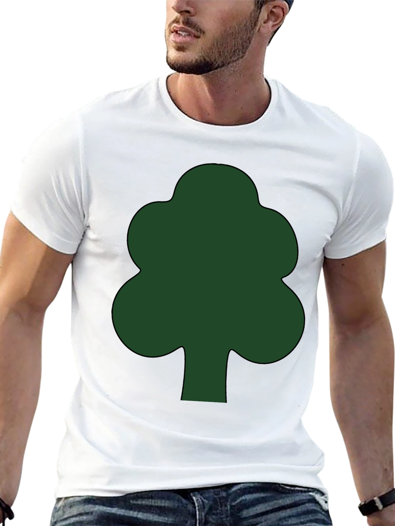 Green Tree Graphic Black T-Shirt