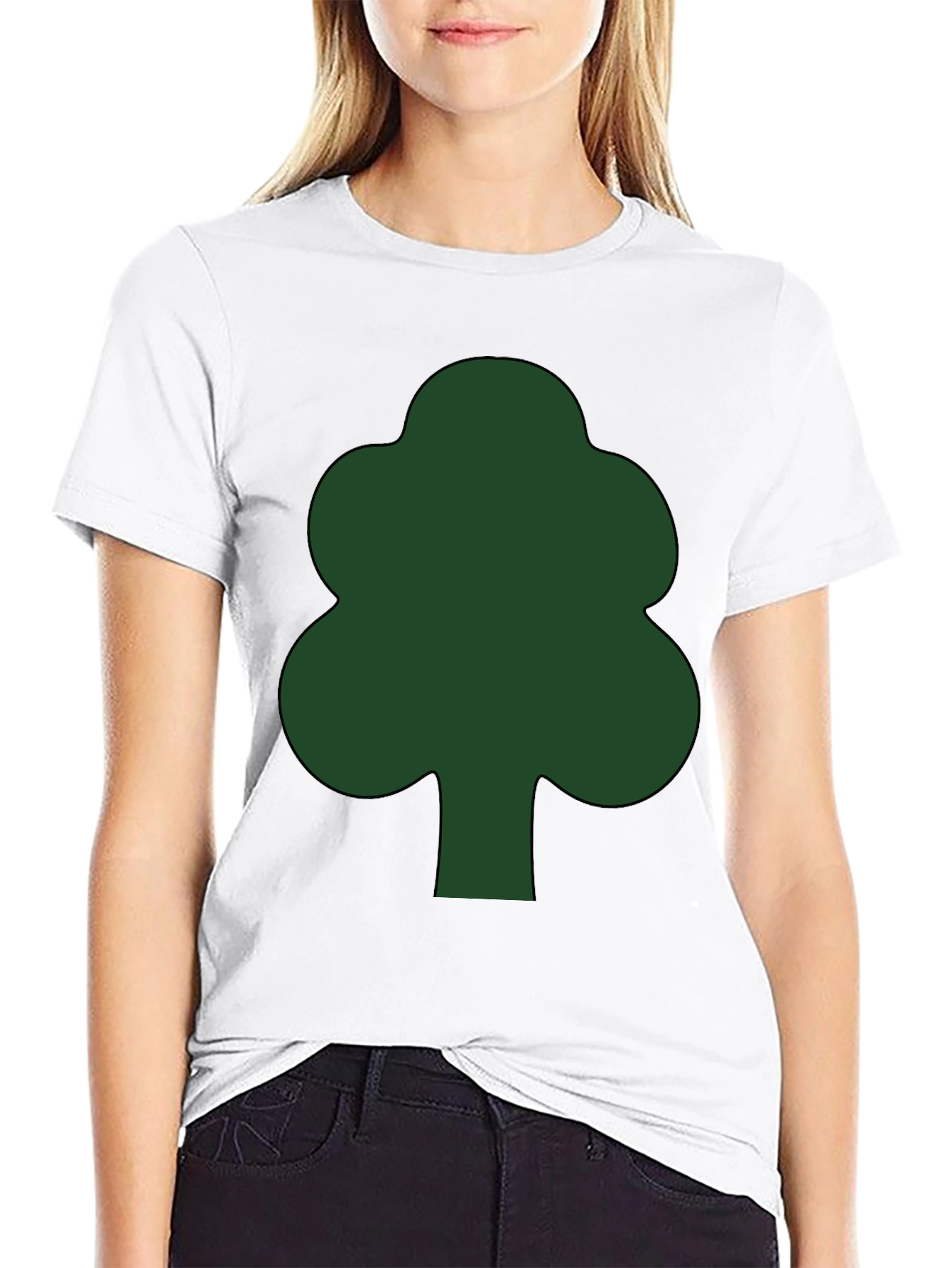 Green Tree Graphic Black T-Shirt