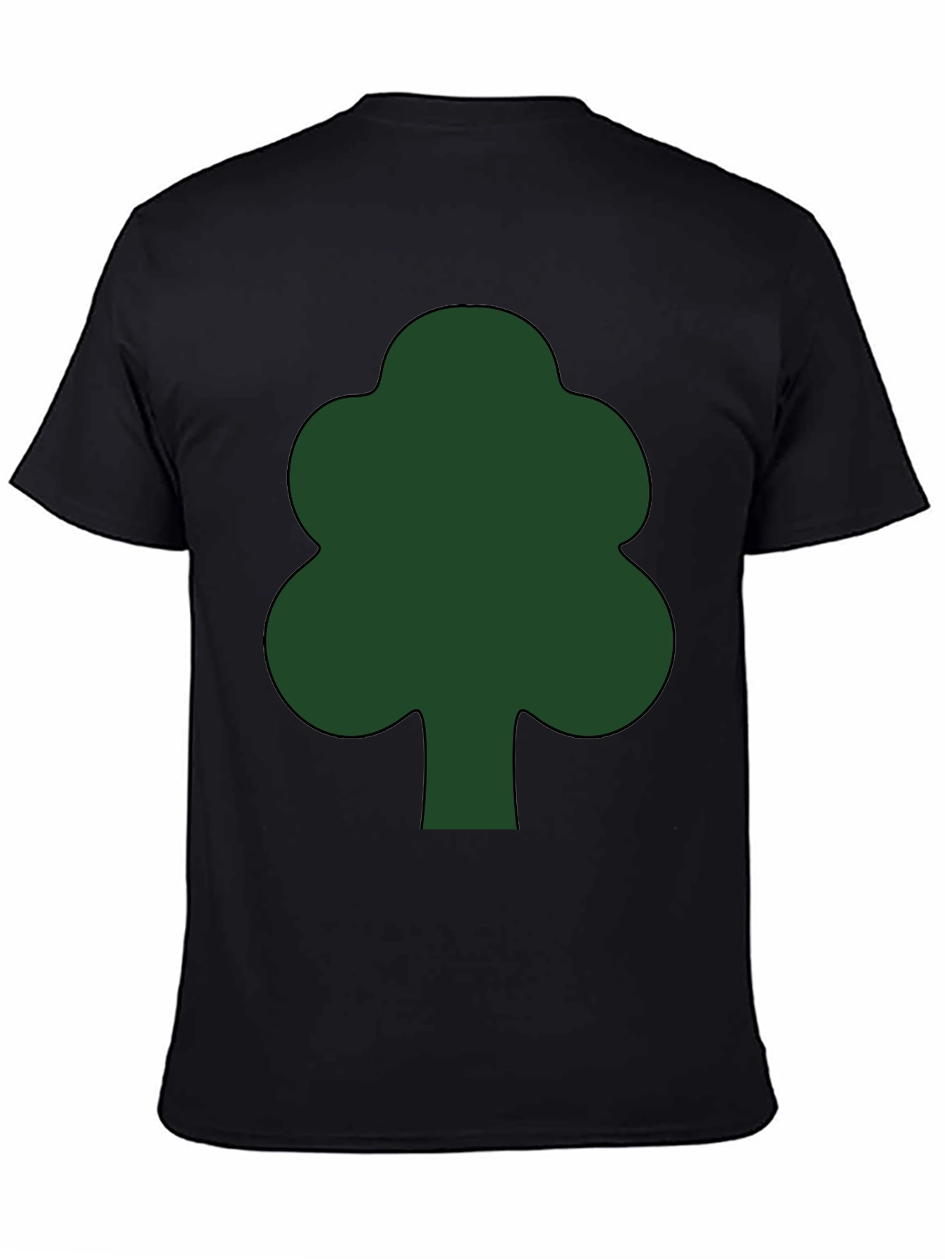Green Tree Graphic Black T-Shirt