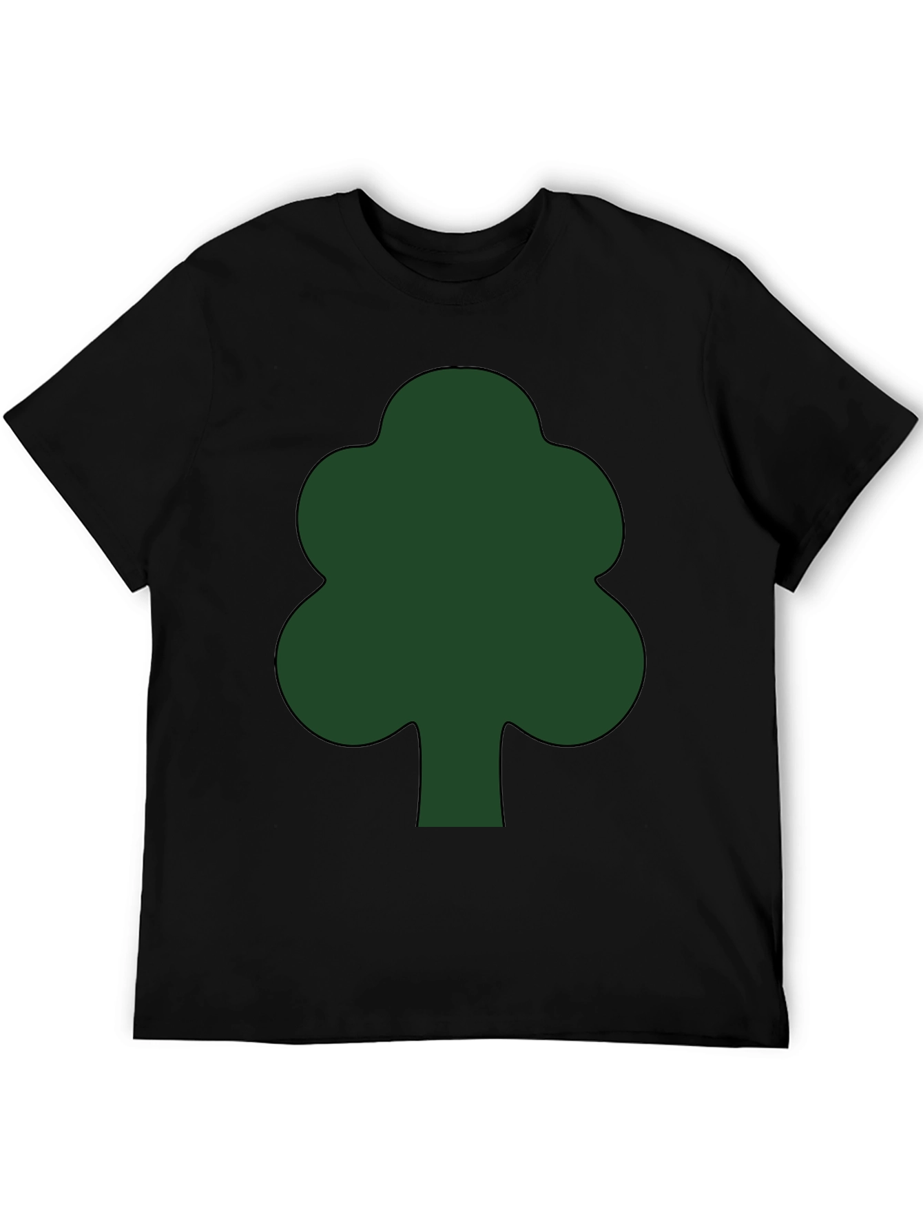 Green Tree Graphic Black T-Shirt