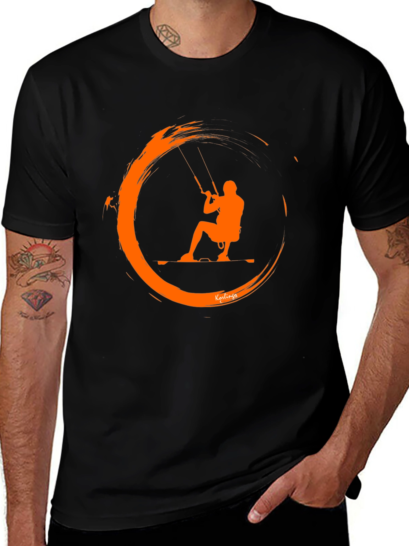Kitesurfing Graphic Tee - Black