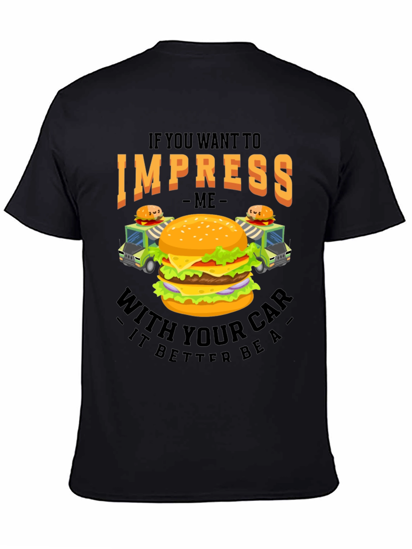 Impress Car Burger Black T-Shirt