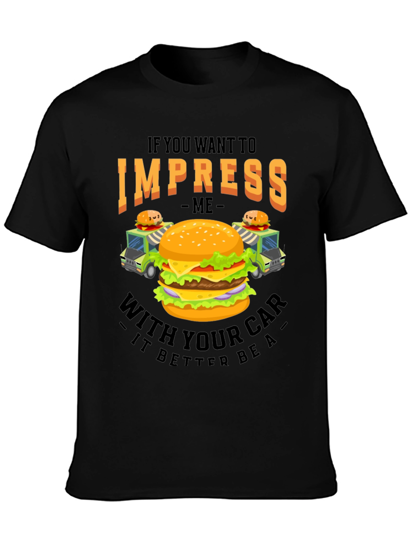 Impress Car Burger Black T-Shirt