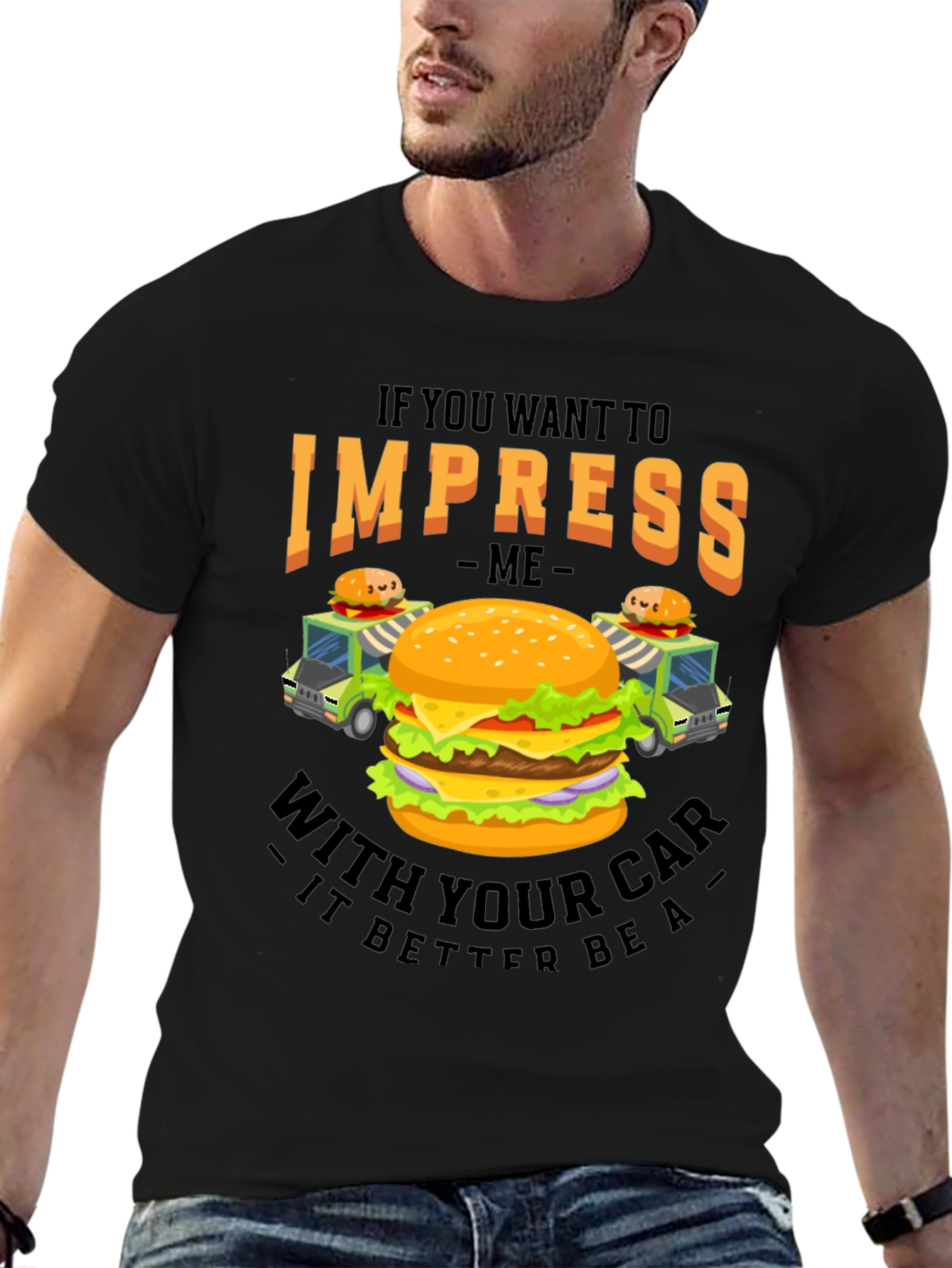 Impress Car Burger Black T-Shirt