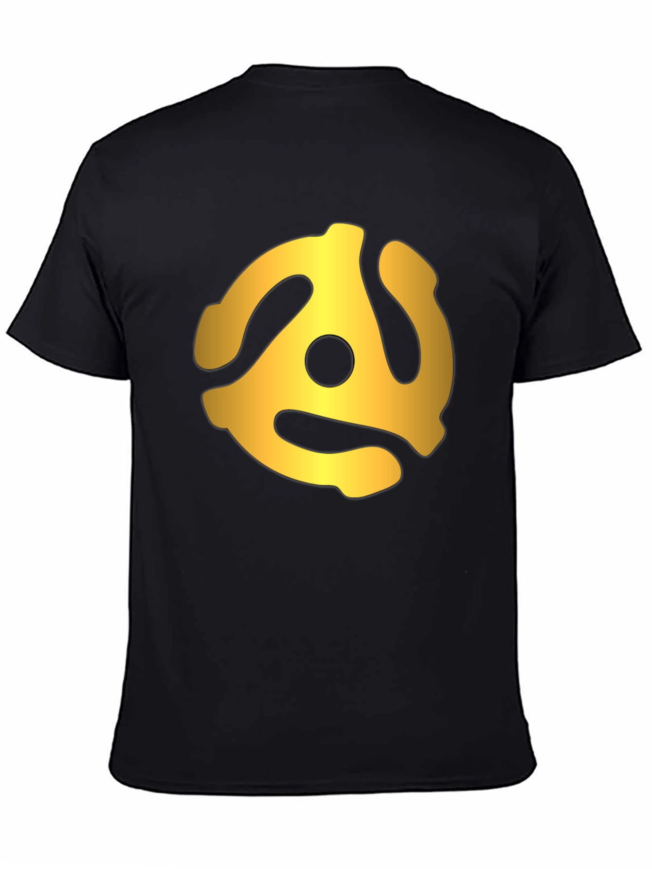 Retro Gold Record Adapter Black T-Shirt