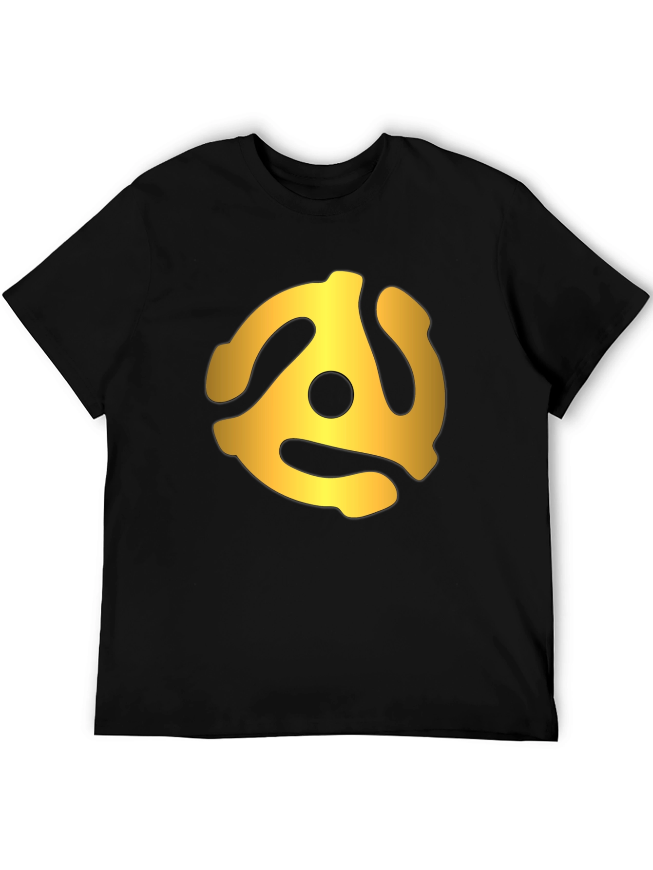 Retro Gold Record Adapter Black T-Shirt