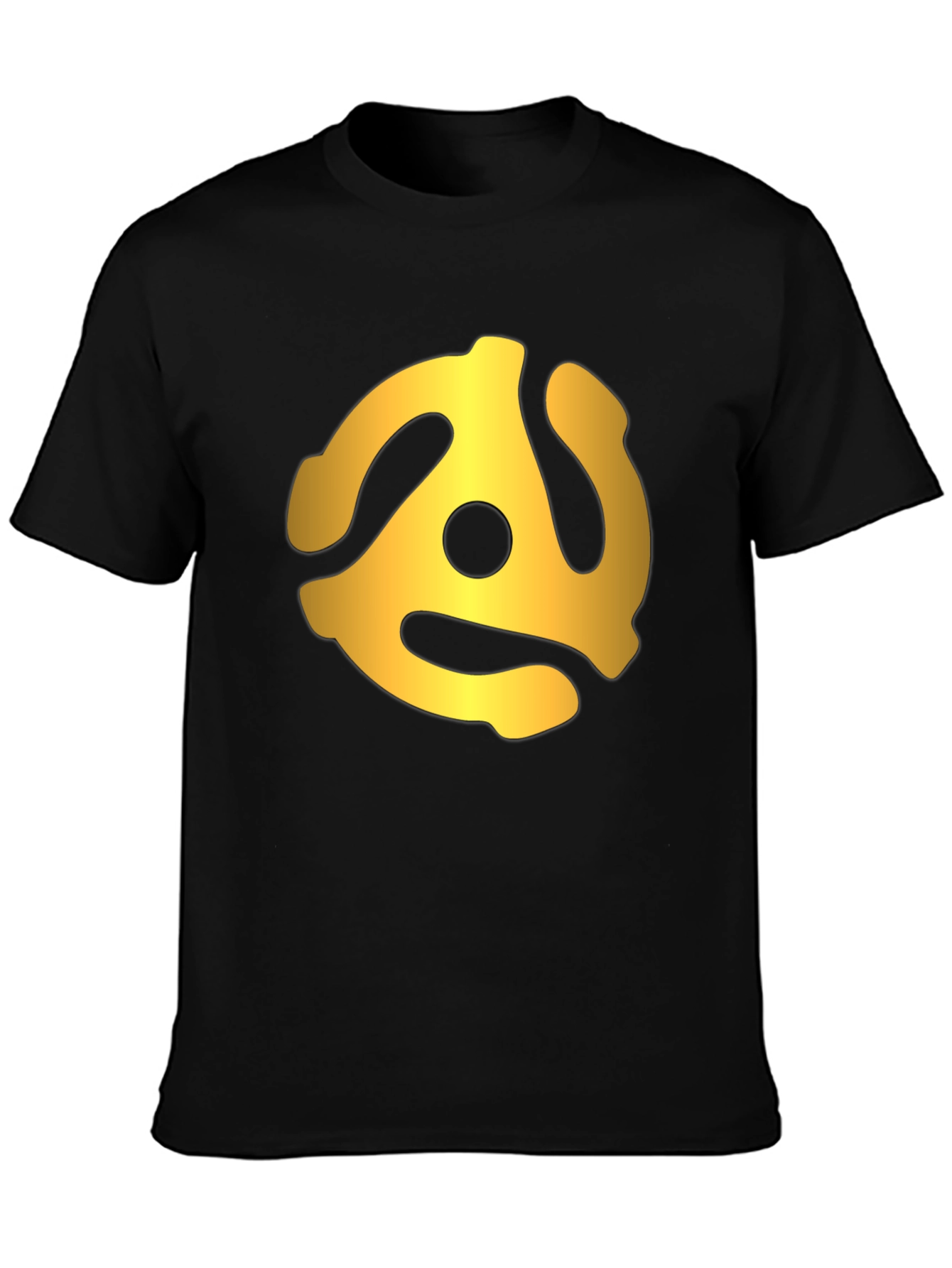 Retro Gold Record Adapter Black T-Shirt